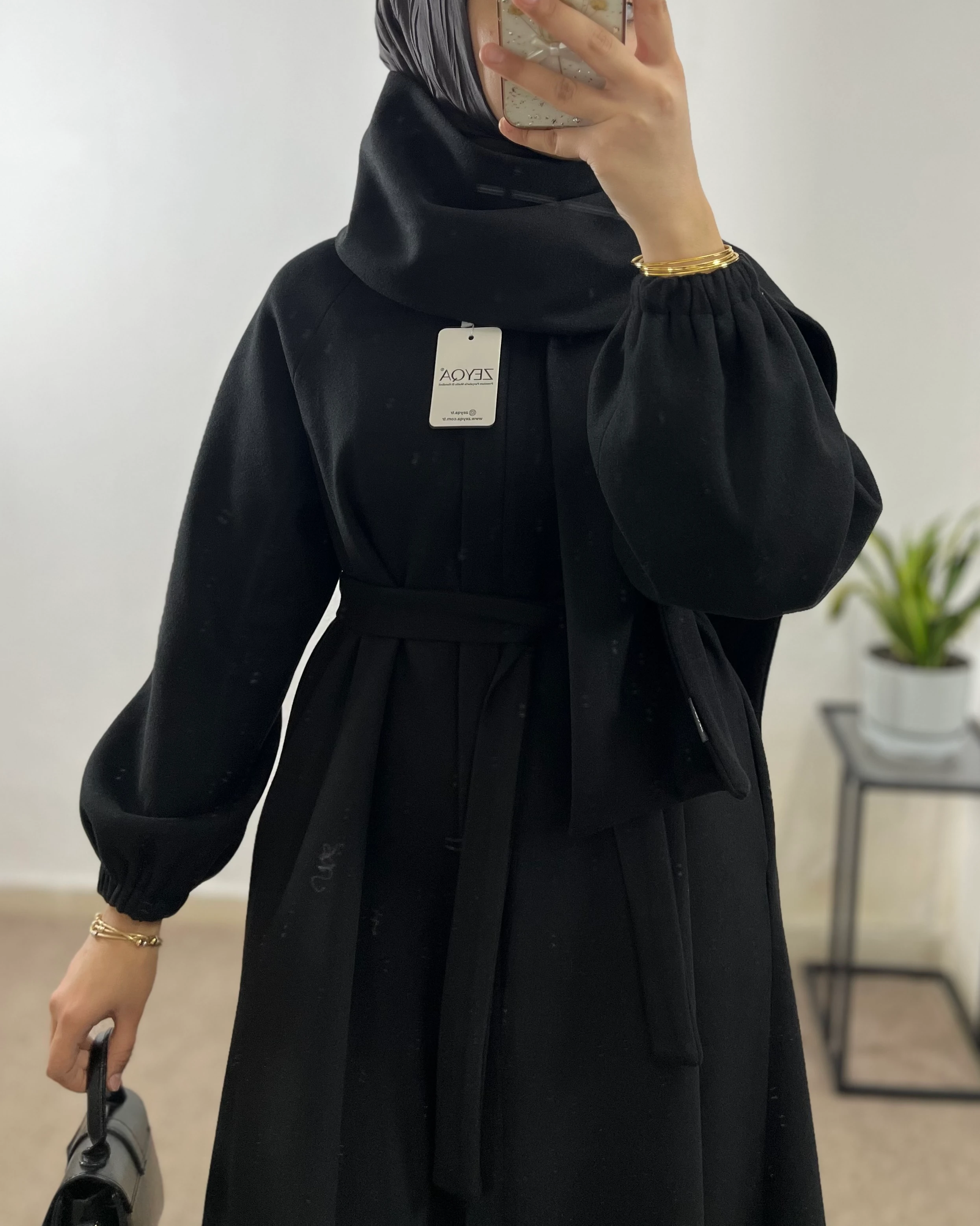 Astarlı Mevlana Kaban+Atkı Hediyeli - Siyah