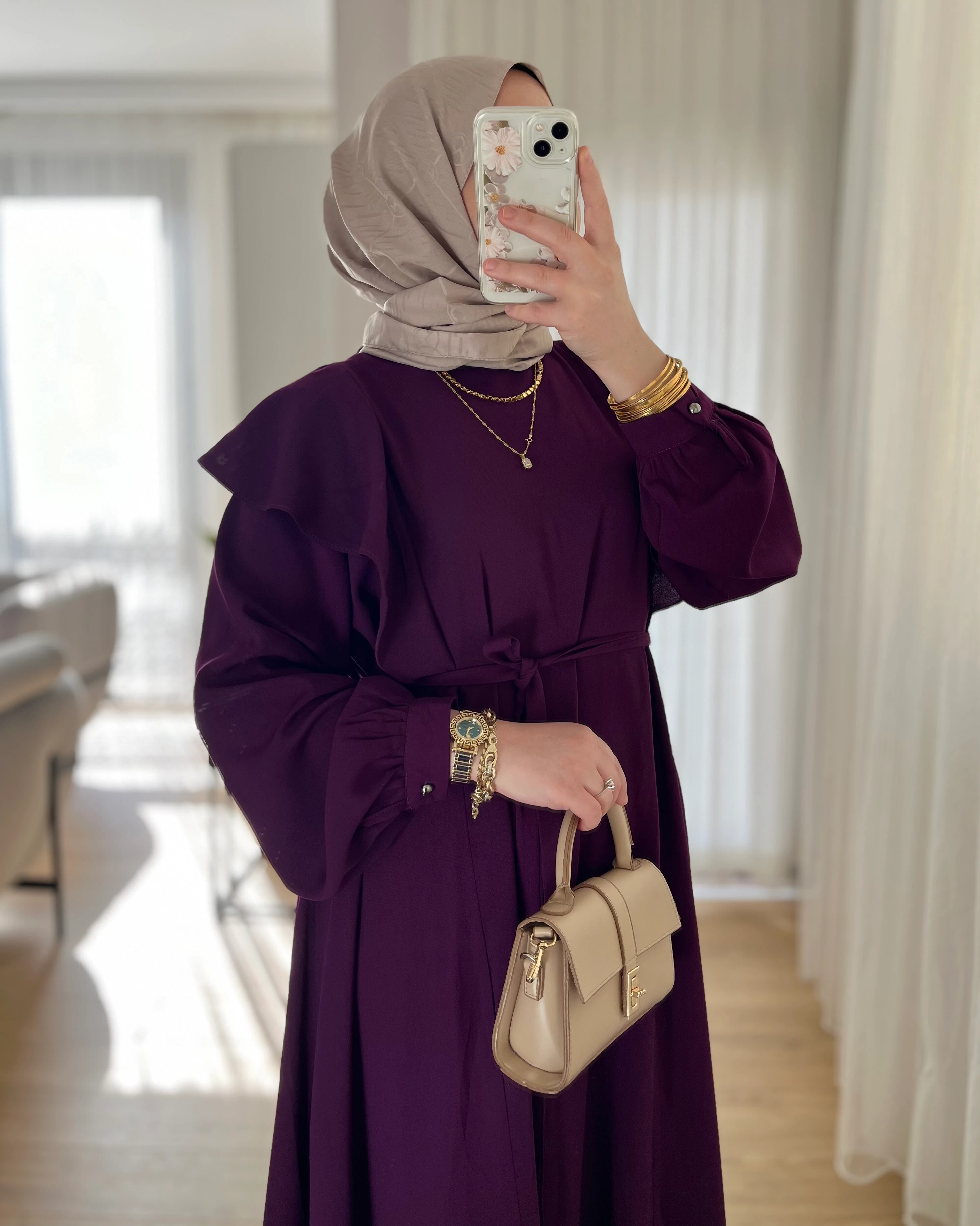 Reglan Kol Büzgülü Elbise