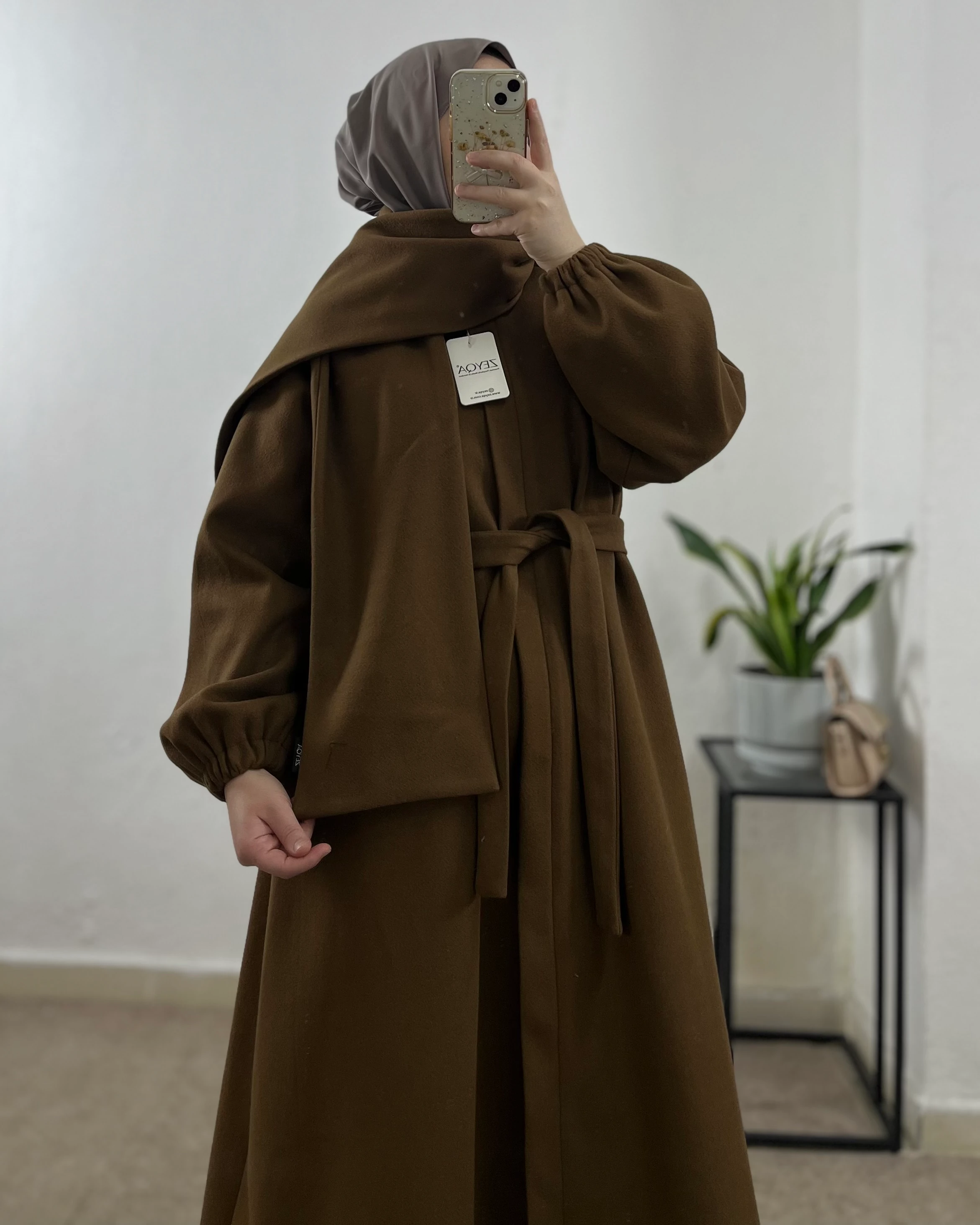 Astarlı Mevlana Kaban+Atkı Hediyeli - Çikolata kahve