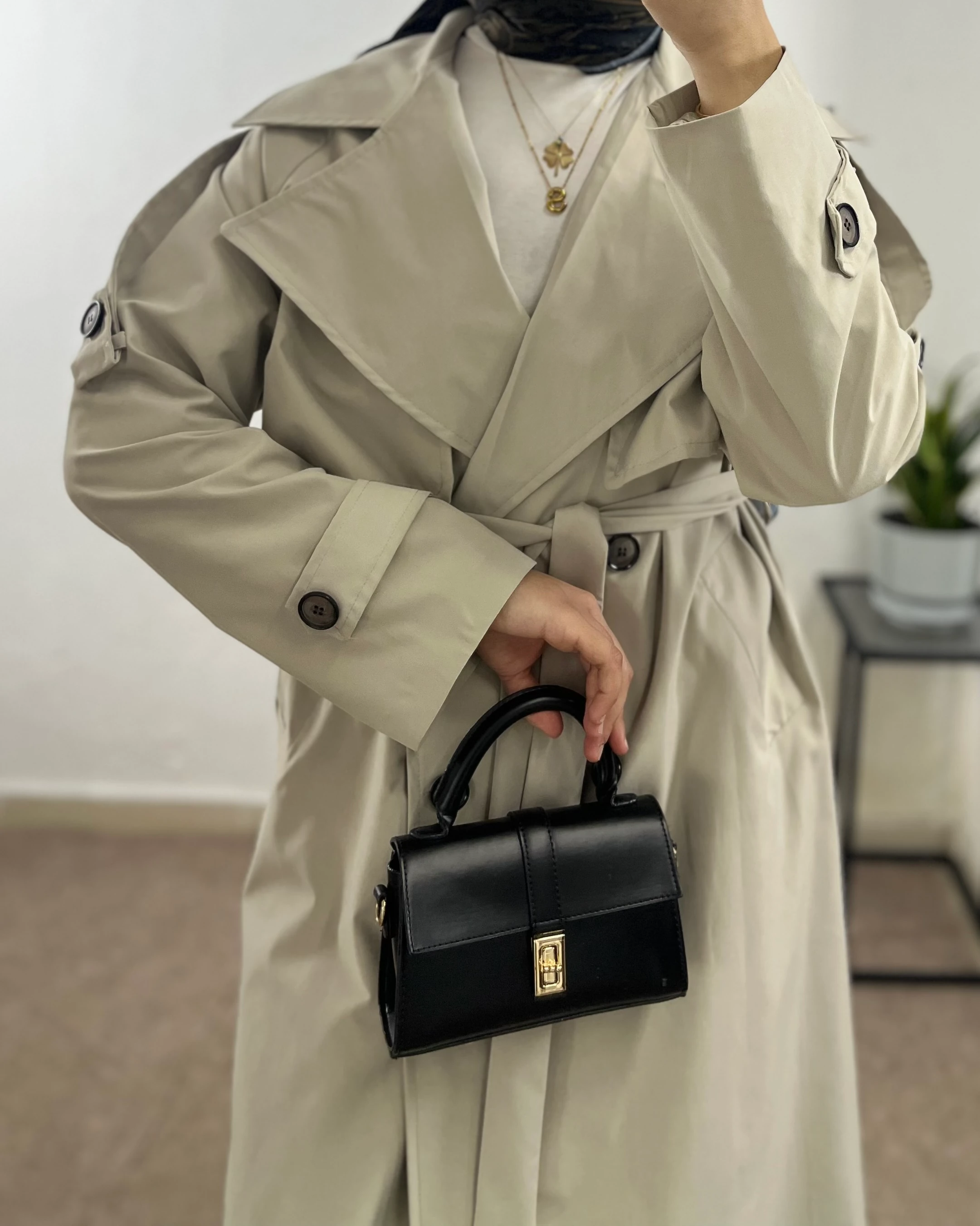 Astarlı Uzun Klasik Trençkot 