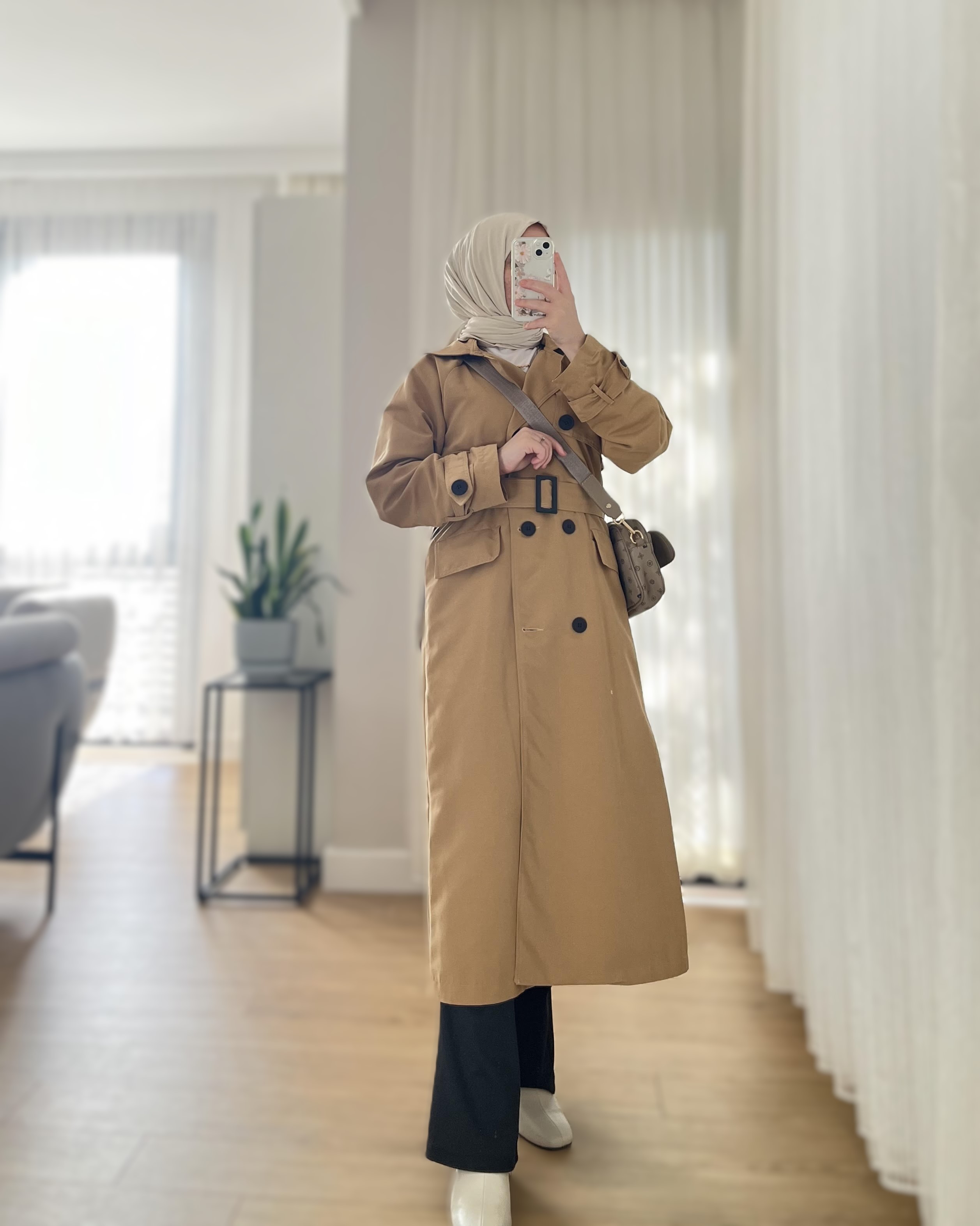 Klasik Model Trençkot - Camel