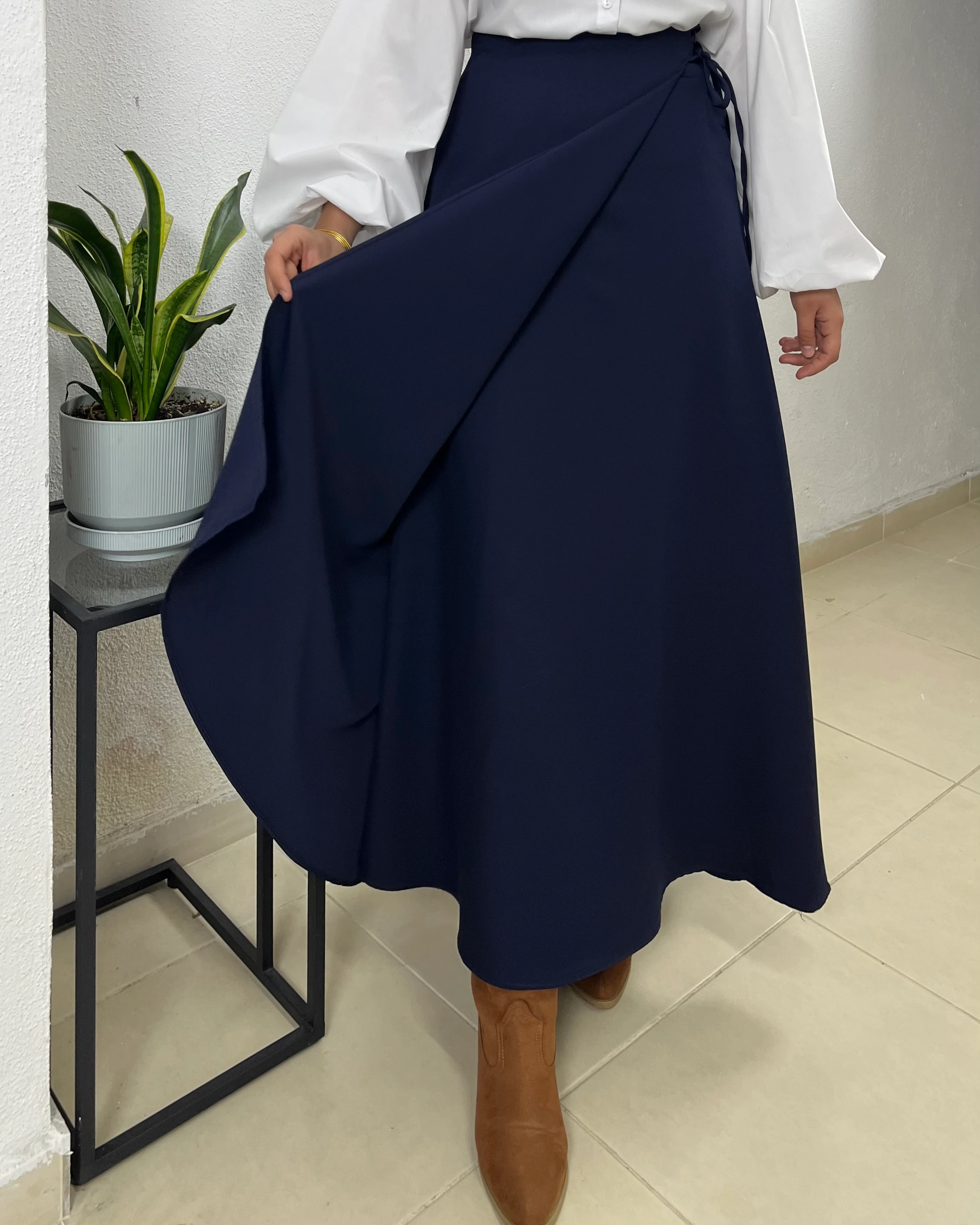 Anveloplu Etek - lacivert