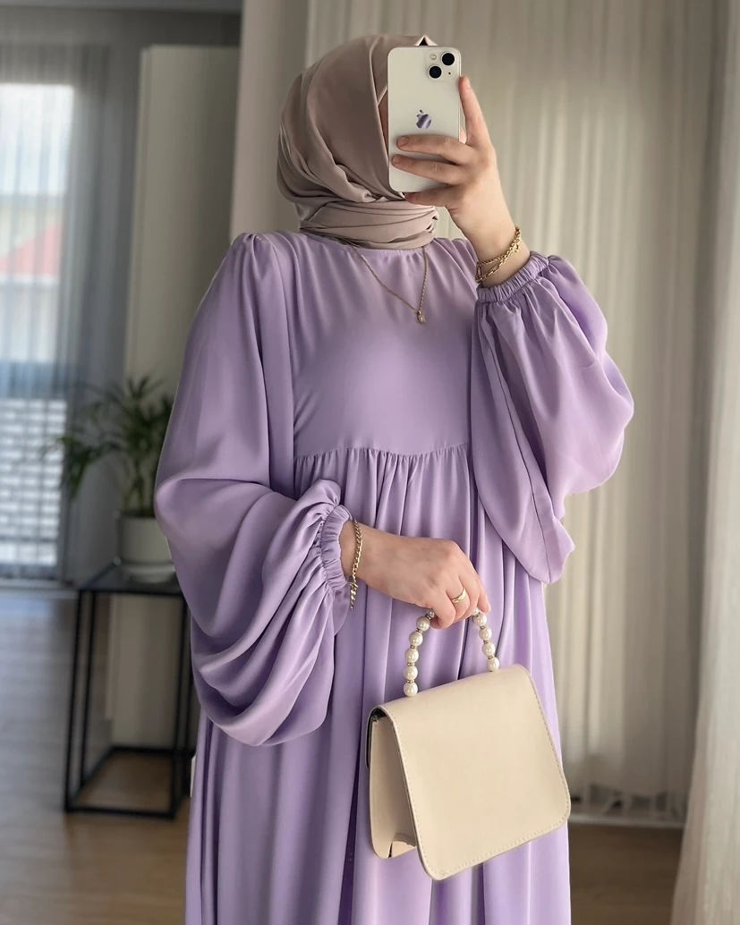 Leyl Balon Kol Elbise 