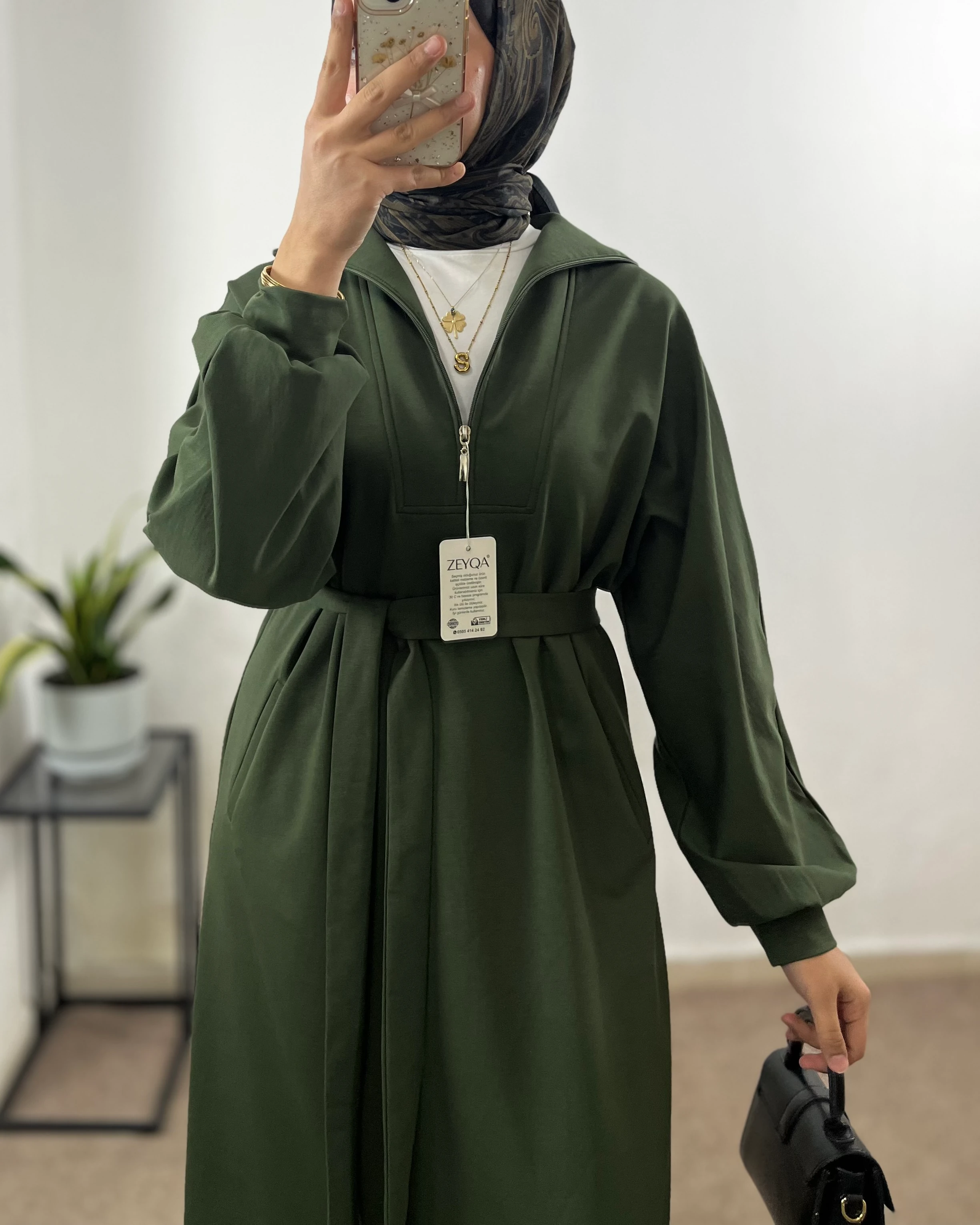 İki iplik Sweat Elbise - Haki