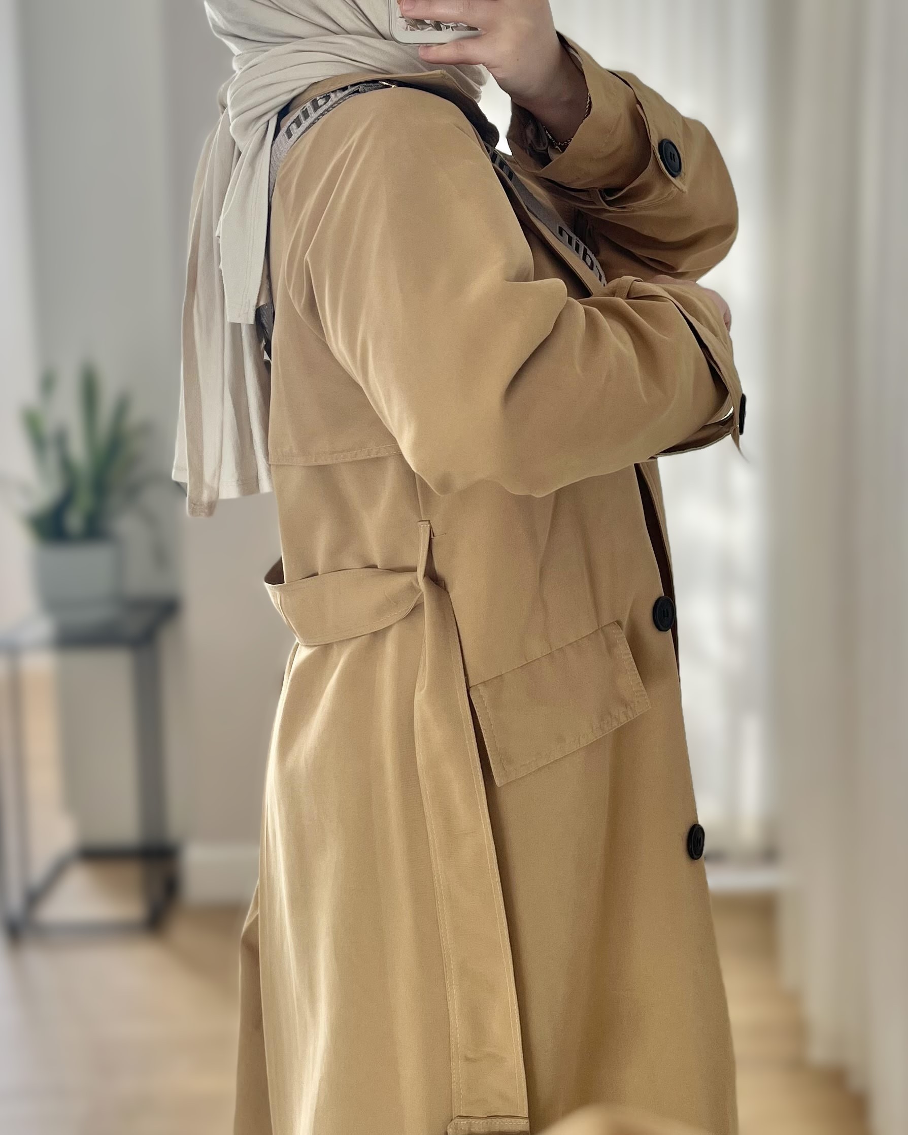 Klasik Model Trençkot - Camel