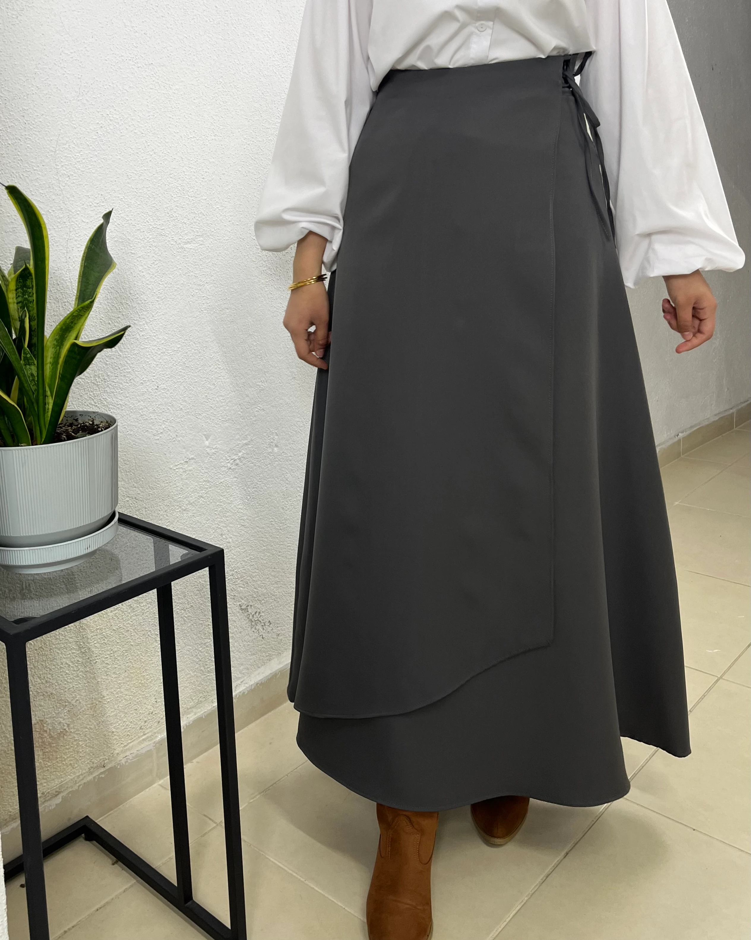 Anveloplu Etek - Antrasit