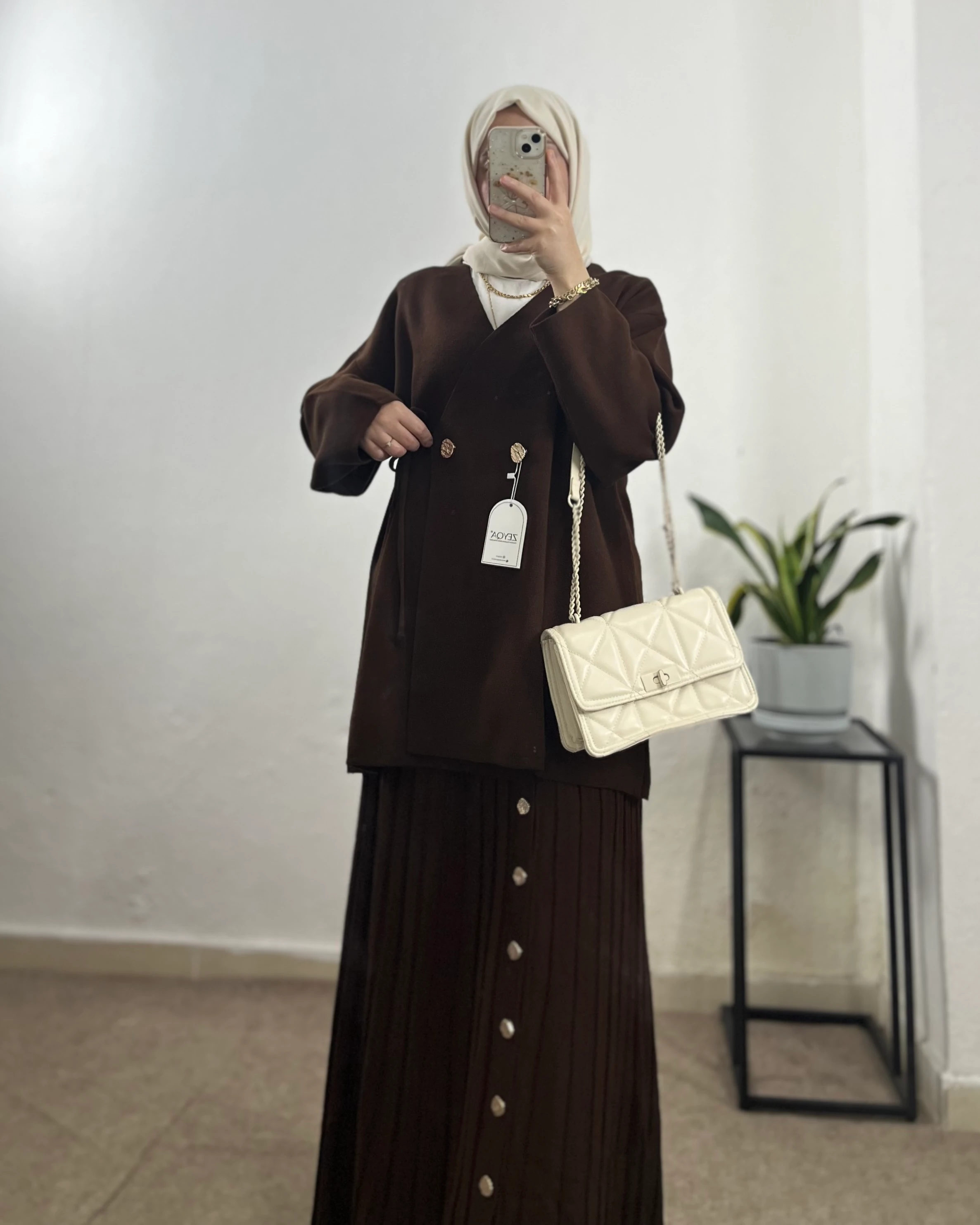 Ceketli Triko Takım  - Acı Kahve