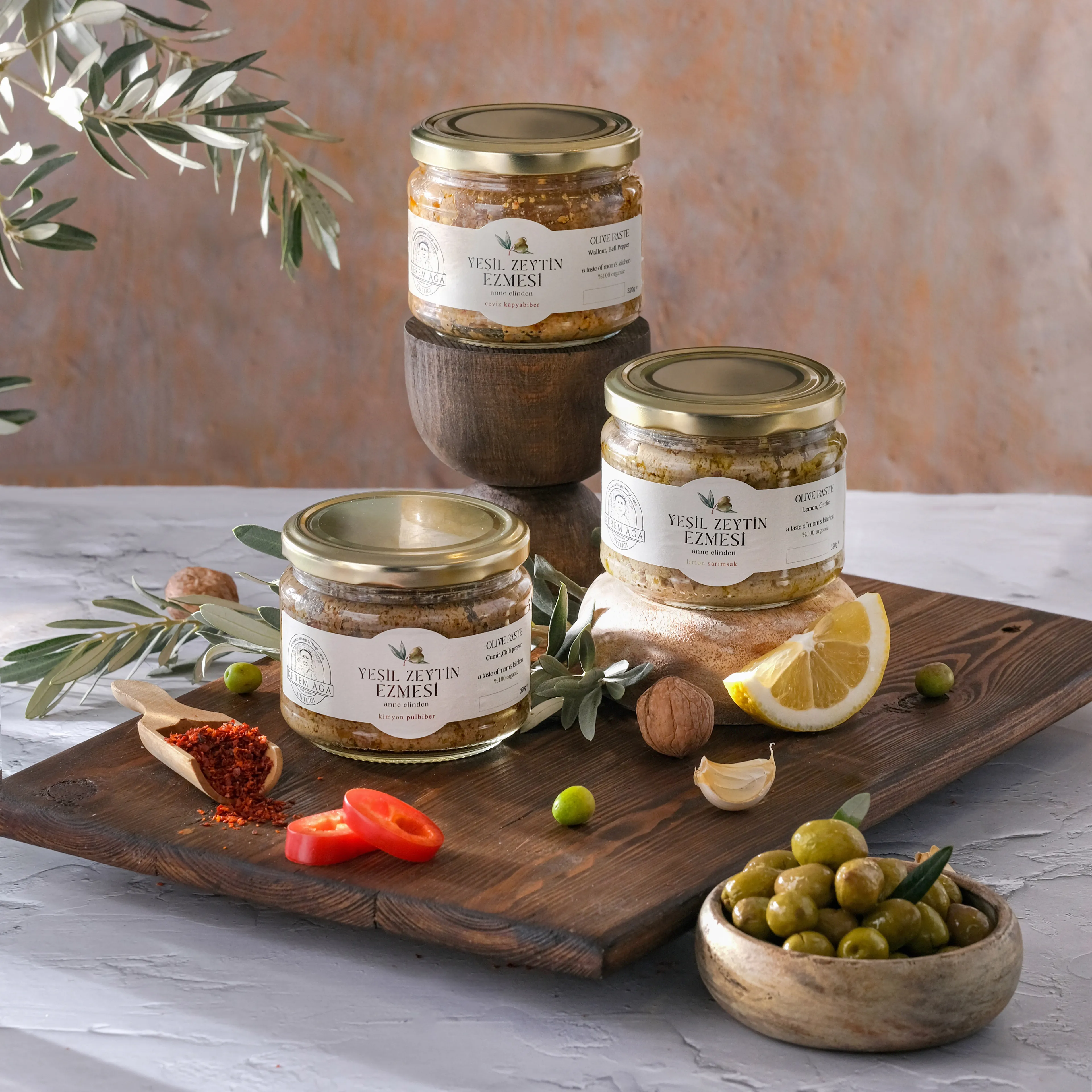 Yeşil Zeytin Ezmesi Üçlü Set 320 Gr