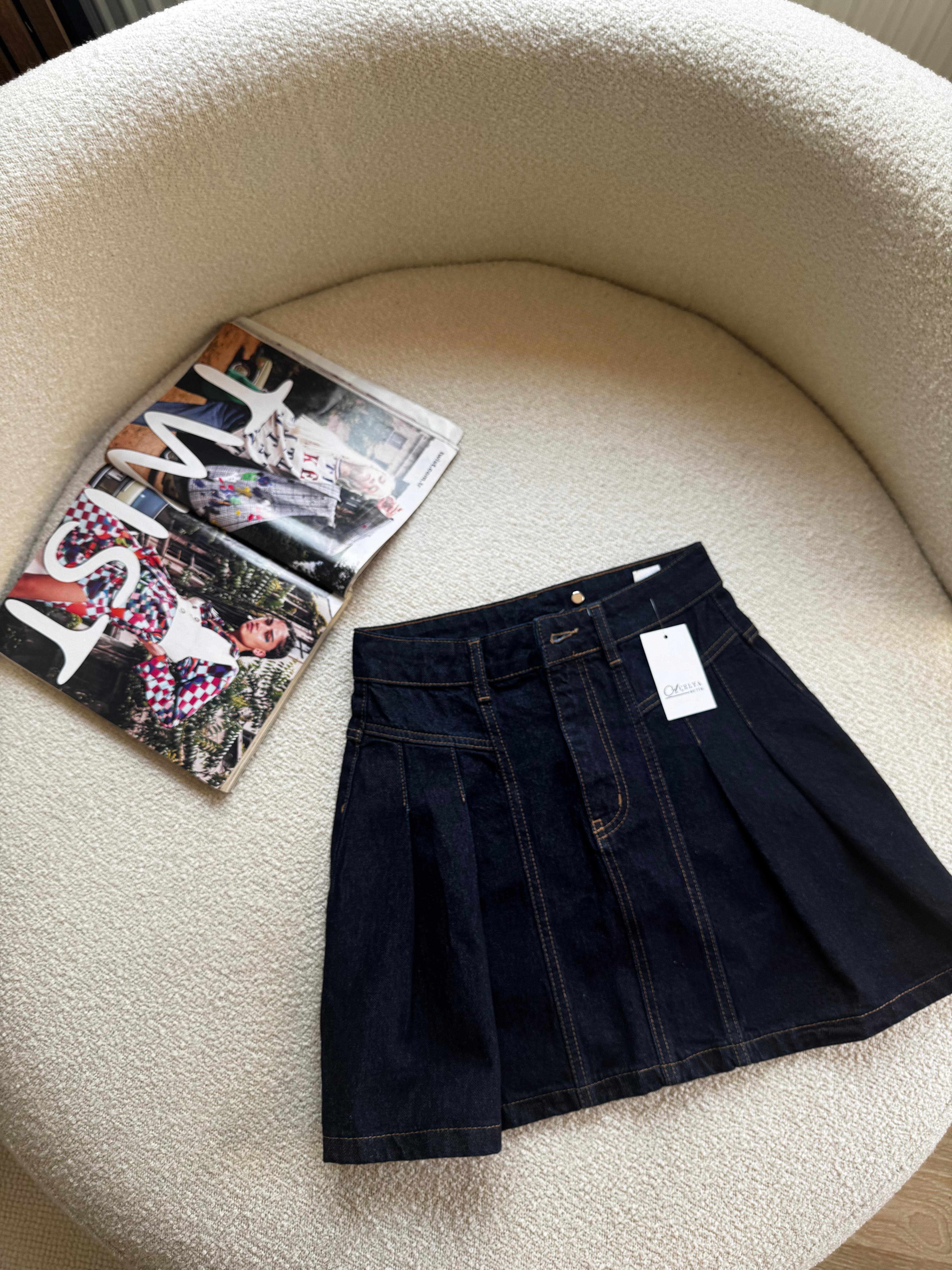 Sto Piliseli Denim Etek  - Lacivert