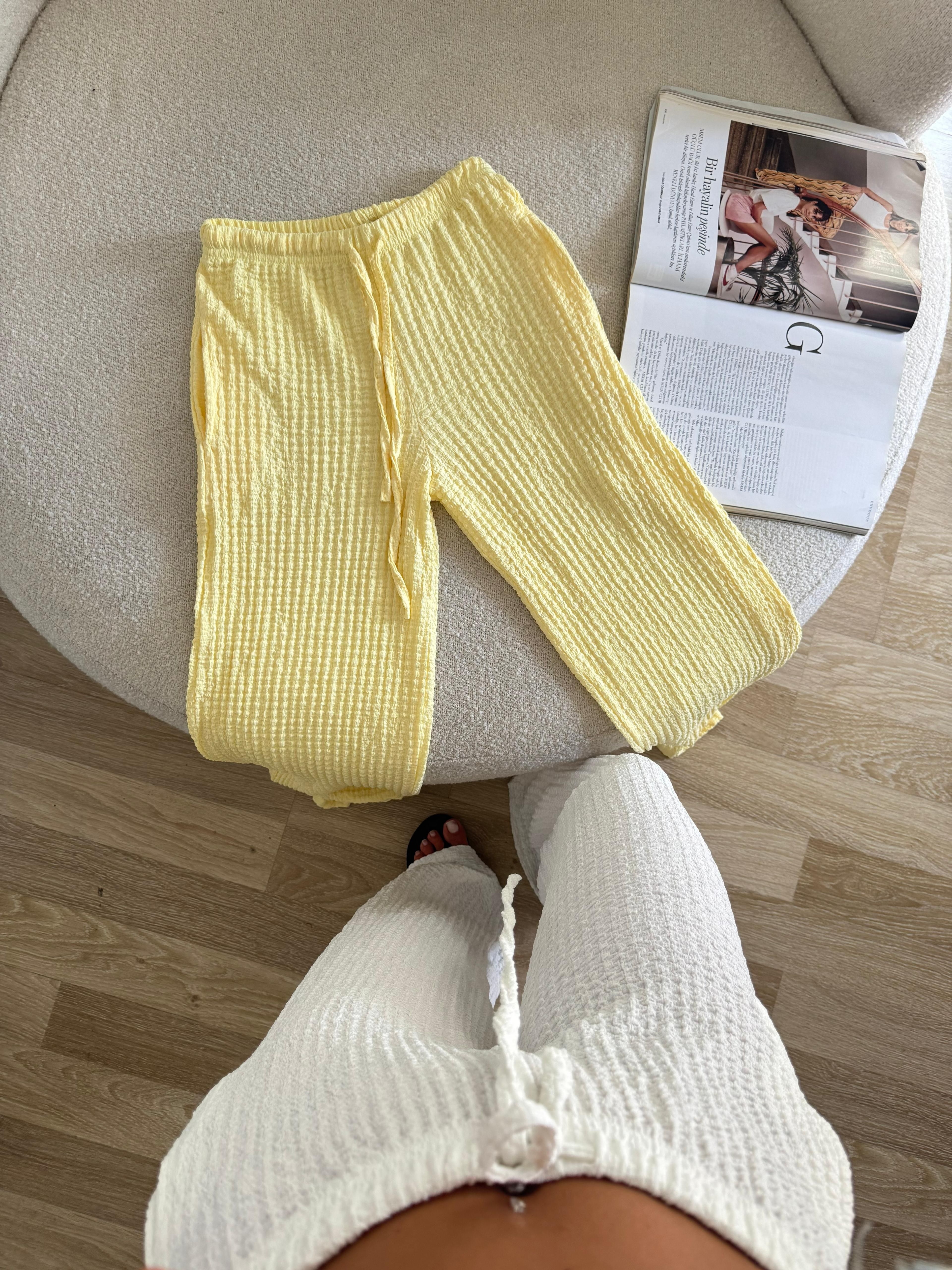 Egn Baloncuk Kumaş Pantolon  - sarı
