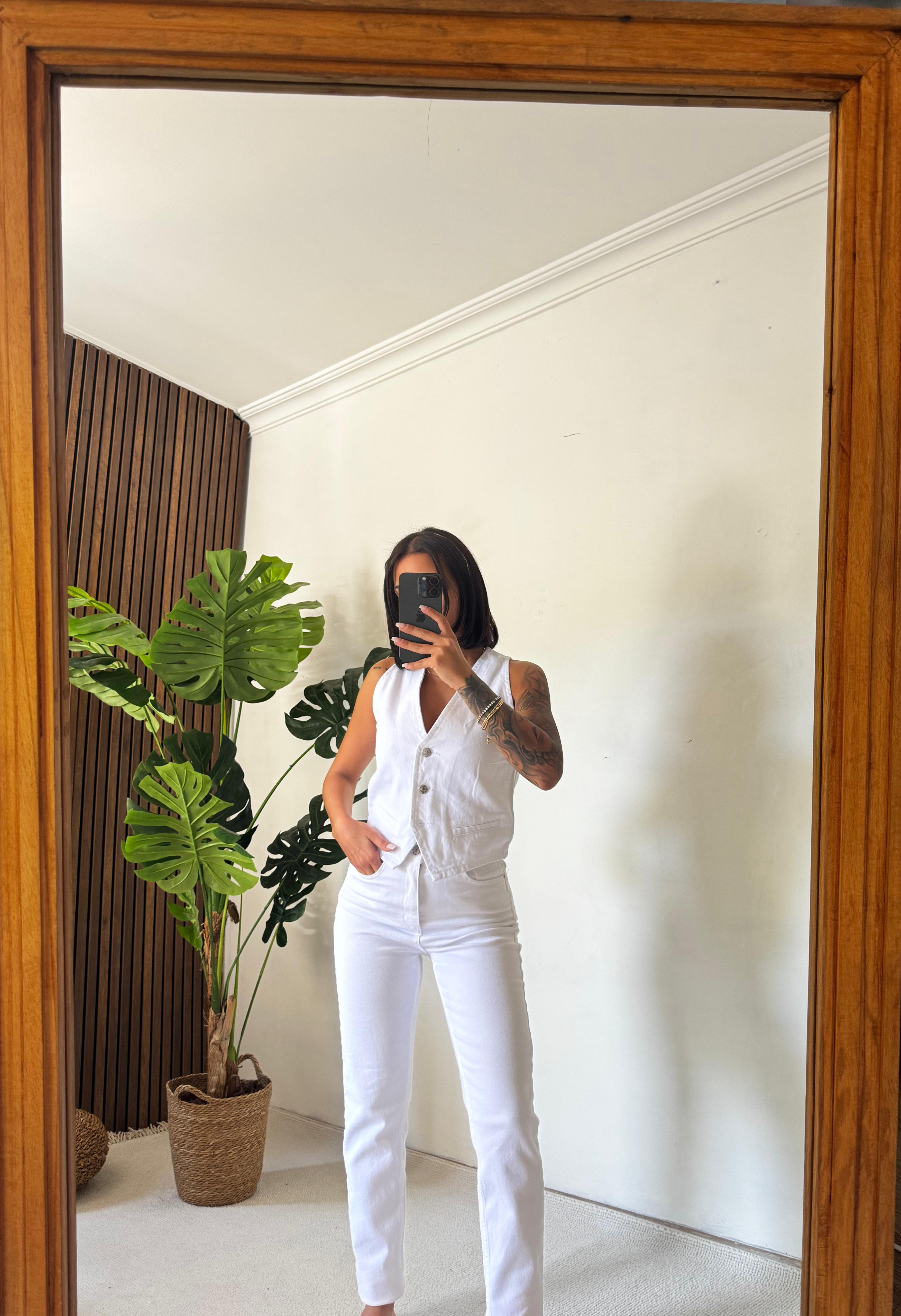 Kar  Push Up Mom Jean - Beyaz