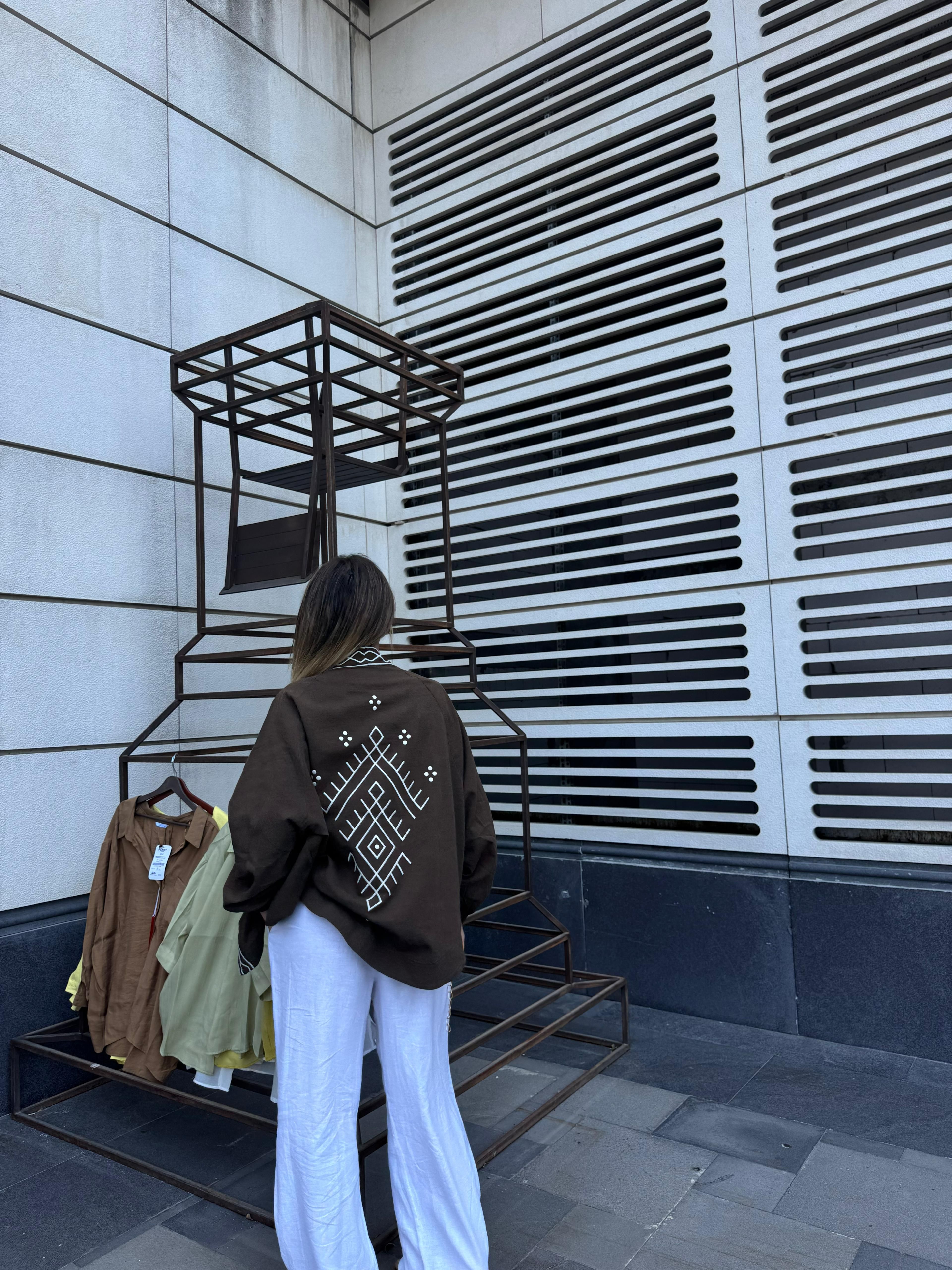QUZ-Nakışlı Kimono 