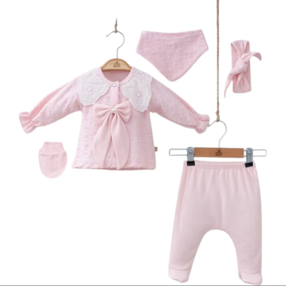 Paris Vintage Temalı 5 Parça Kız Bebek Seti