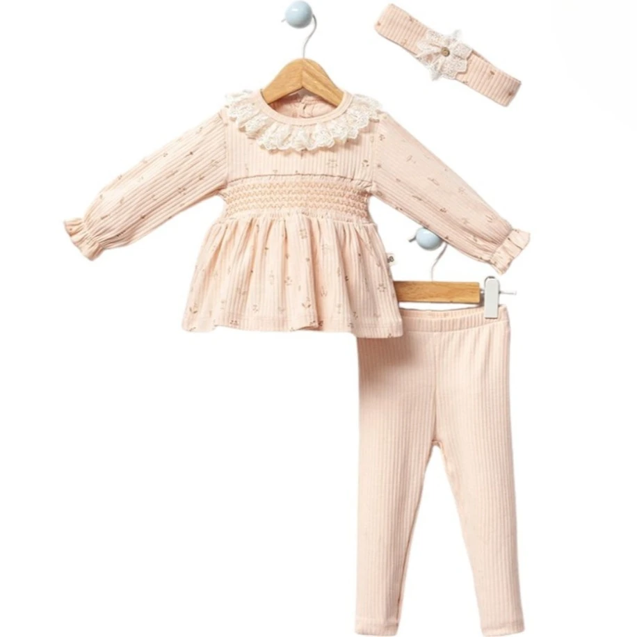 Yavruağzı Natural Kız Bebek 2'li Takım