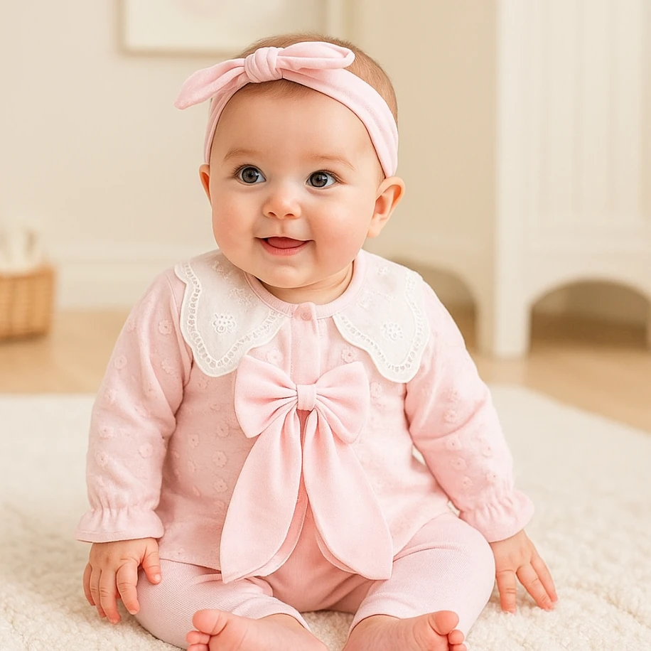 Paris Vintage Temalı 5 Parça Kız Bebek Seti