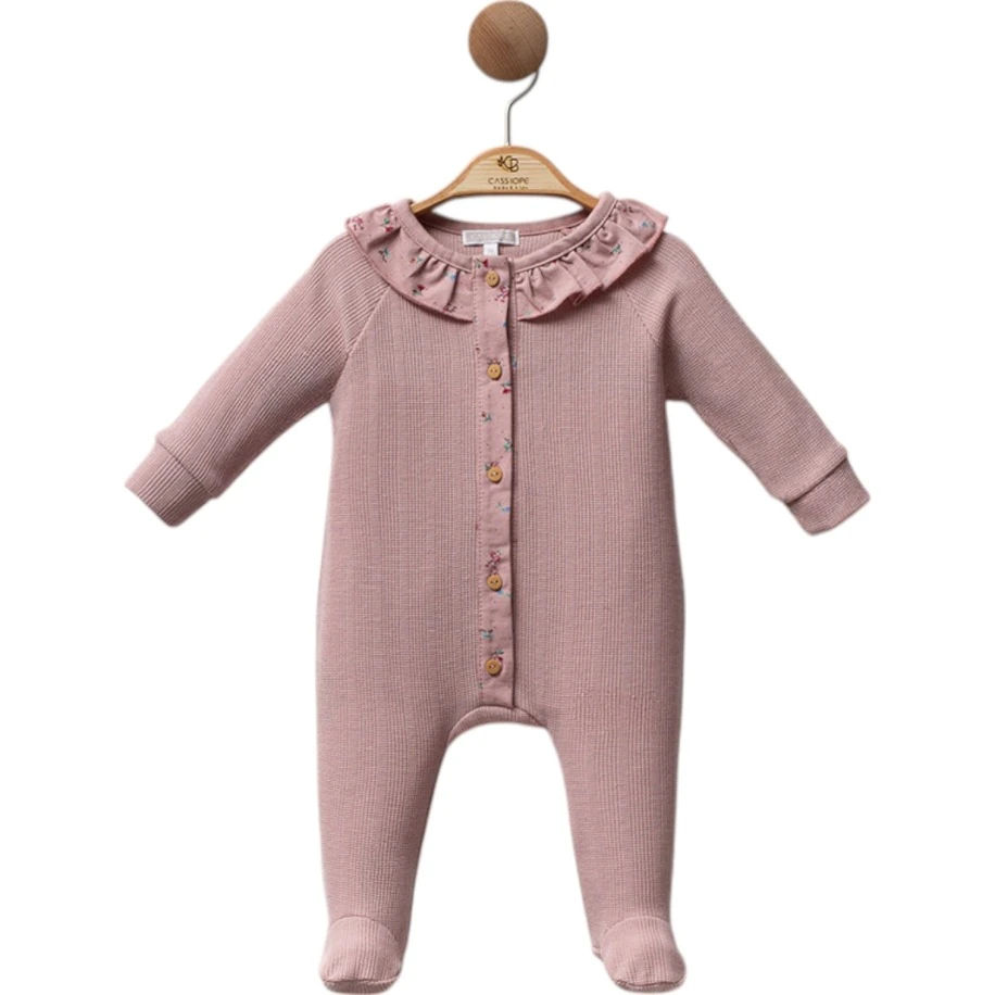 Gül Kurusu Kız Bebek Patikli Tulum