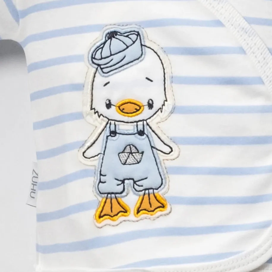 Ördek Nakışlı %100 Pamuklu Yenidoğan Kıyafetleri 5&#039;li Hastane Çıkışı Zıbın Seti