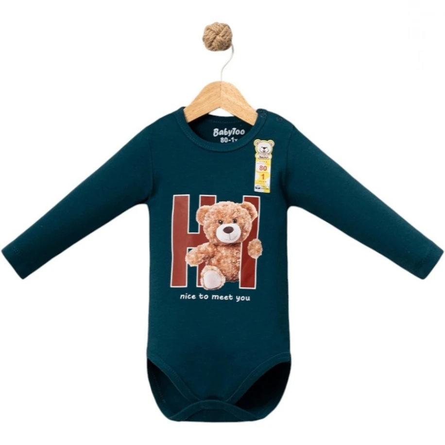 Nice to Meet You Baskılı Uzun Kollu Bebek Badi