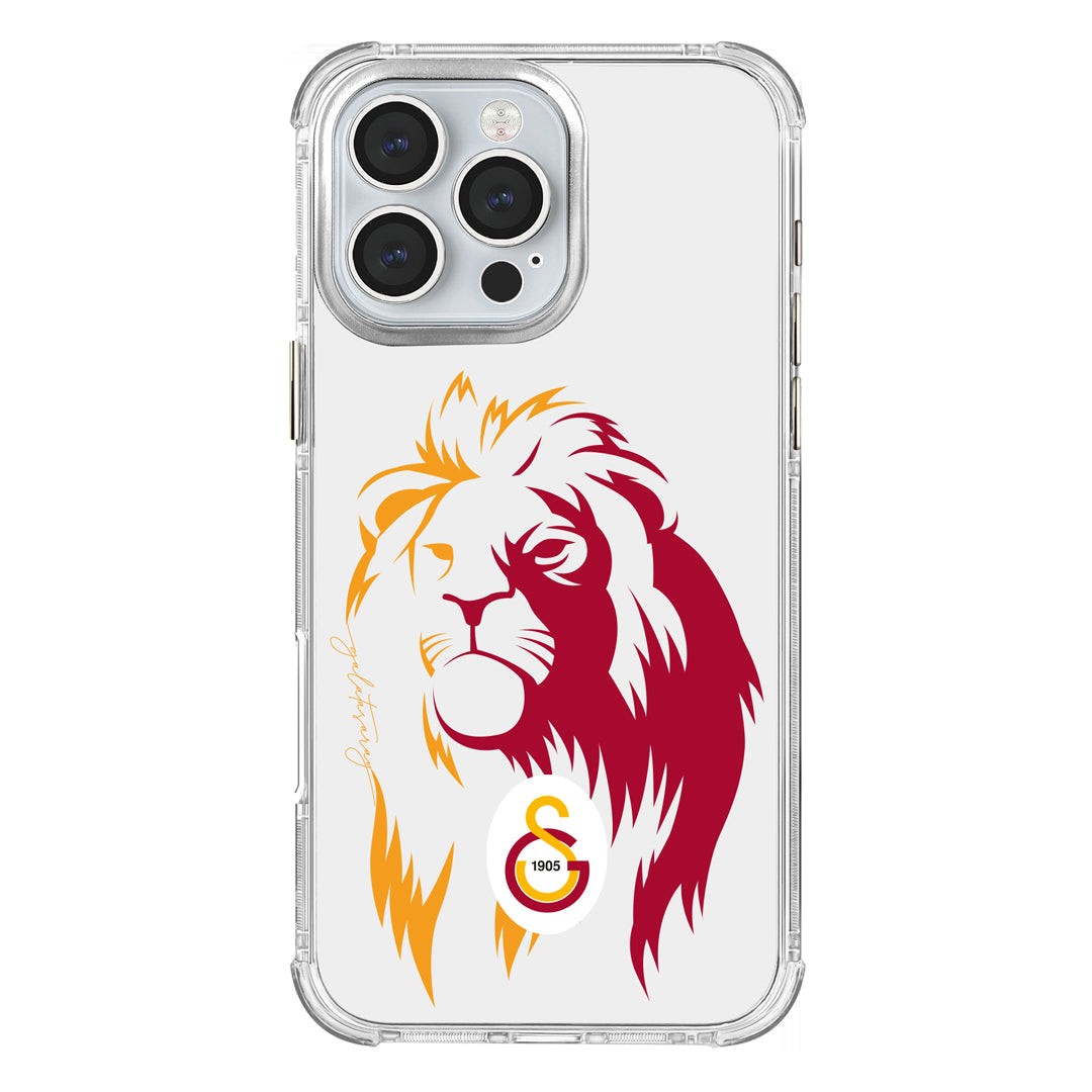 Galatasaray Sarıyla Kırmızı Aslan Şeffaf Telefon Kılıfı