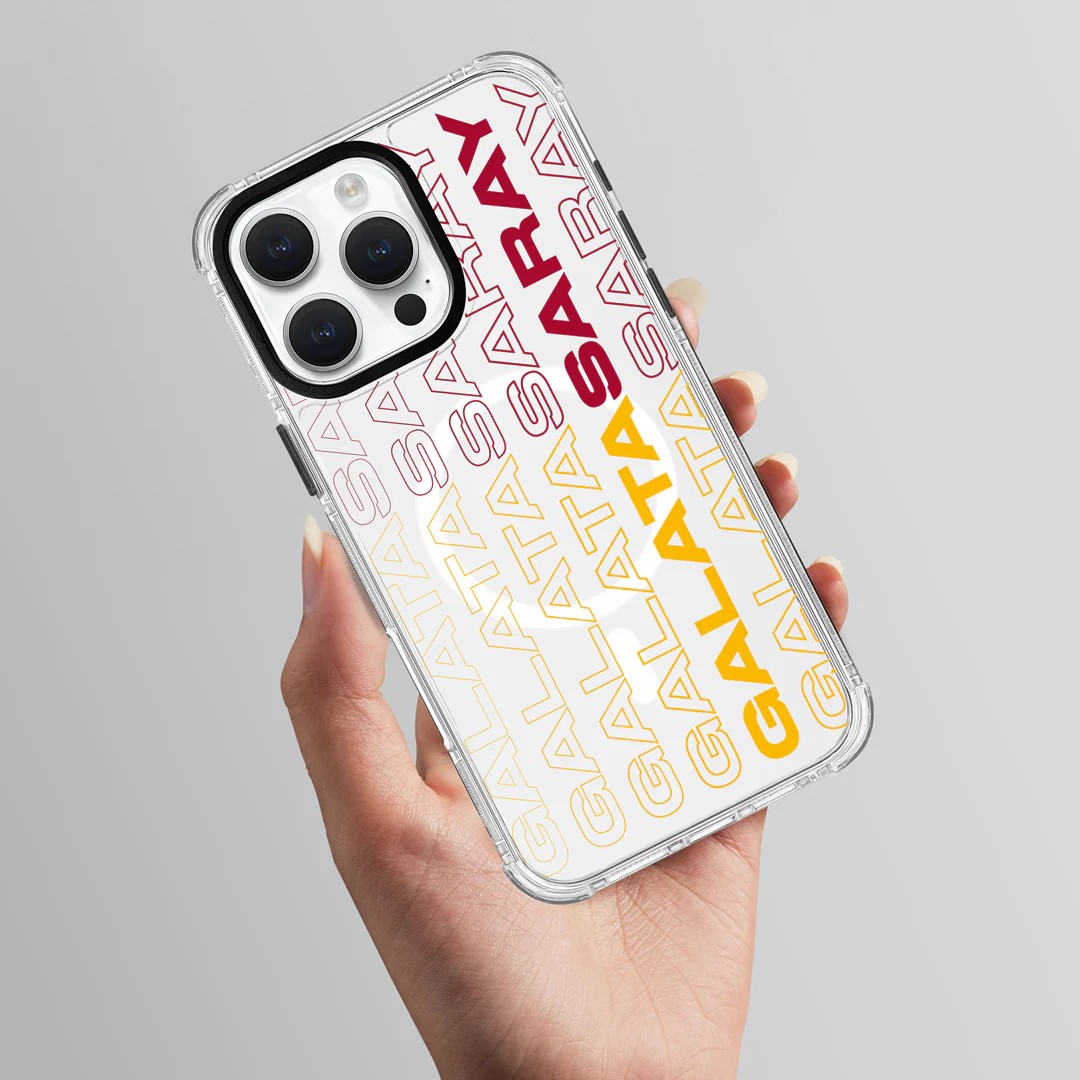 Galatasaray Dikey Metin Şeffaf Telefon Kılıfı