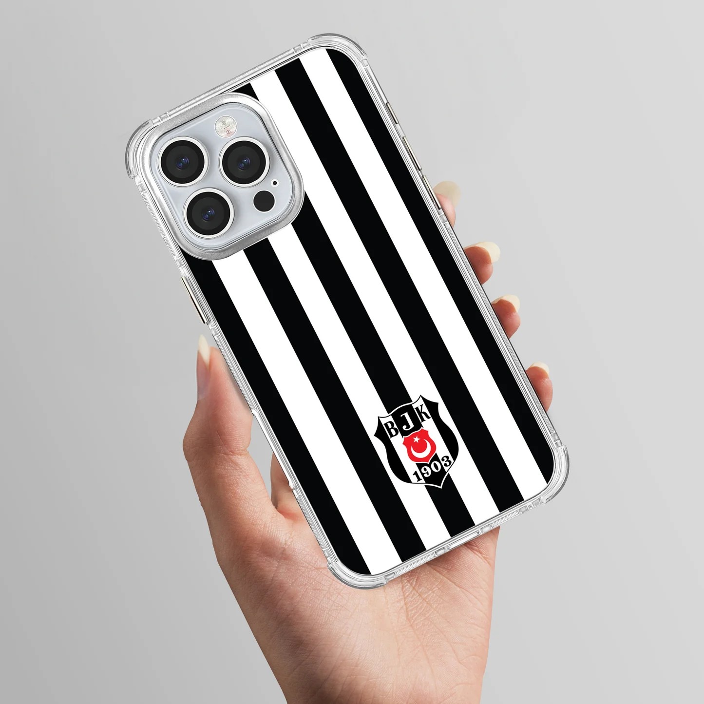 Beşiktaş Çubuklu Logo Şeffaf Telefon Kılıfı