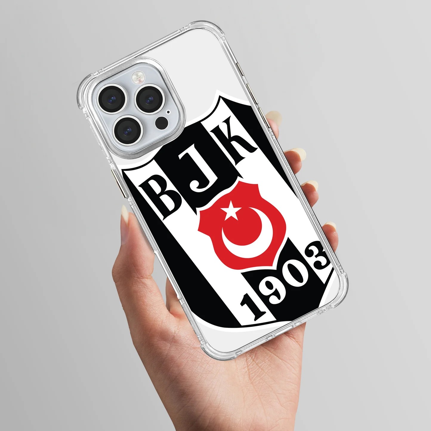 Beşiktaş Büyük Logo Şeffaf Telefon Kılıfı