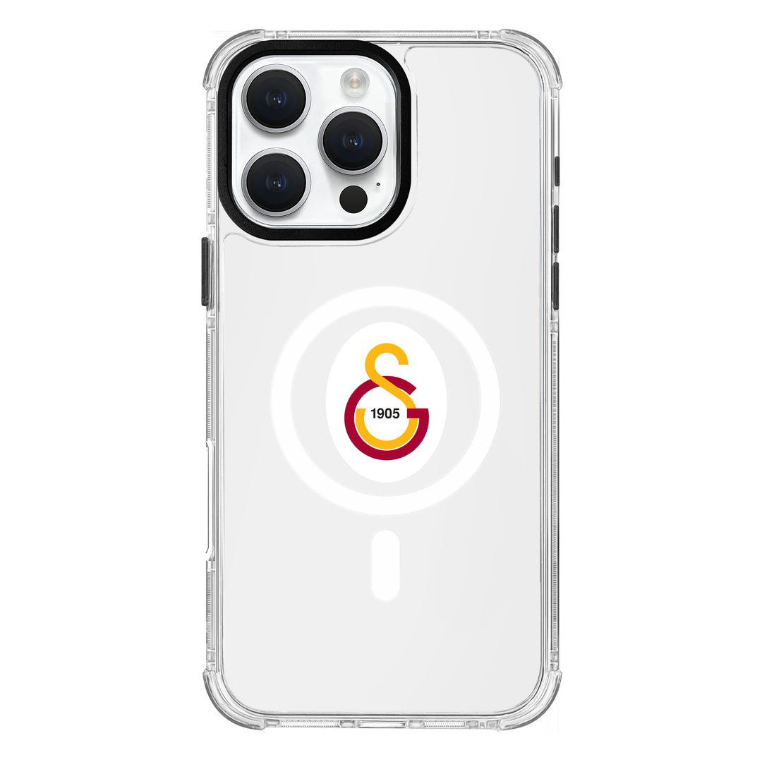 Galatasaray Magsafe Parçalı Logo Şeffaf Telefon Kılıfı