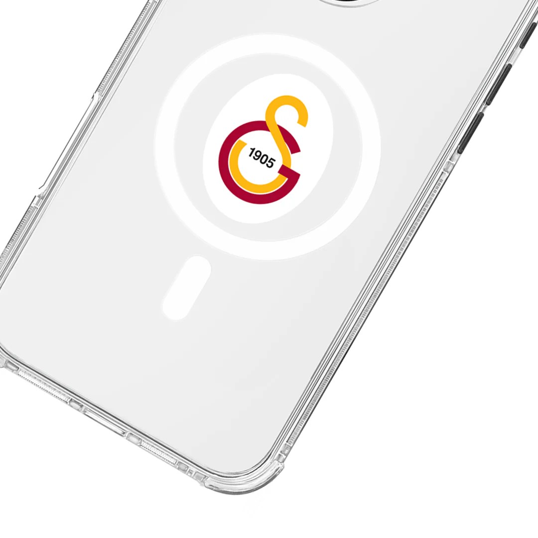 Galatasaray Magsafe Parçalı Logo Şeffaf Telefon Kılıfı