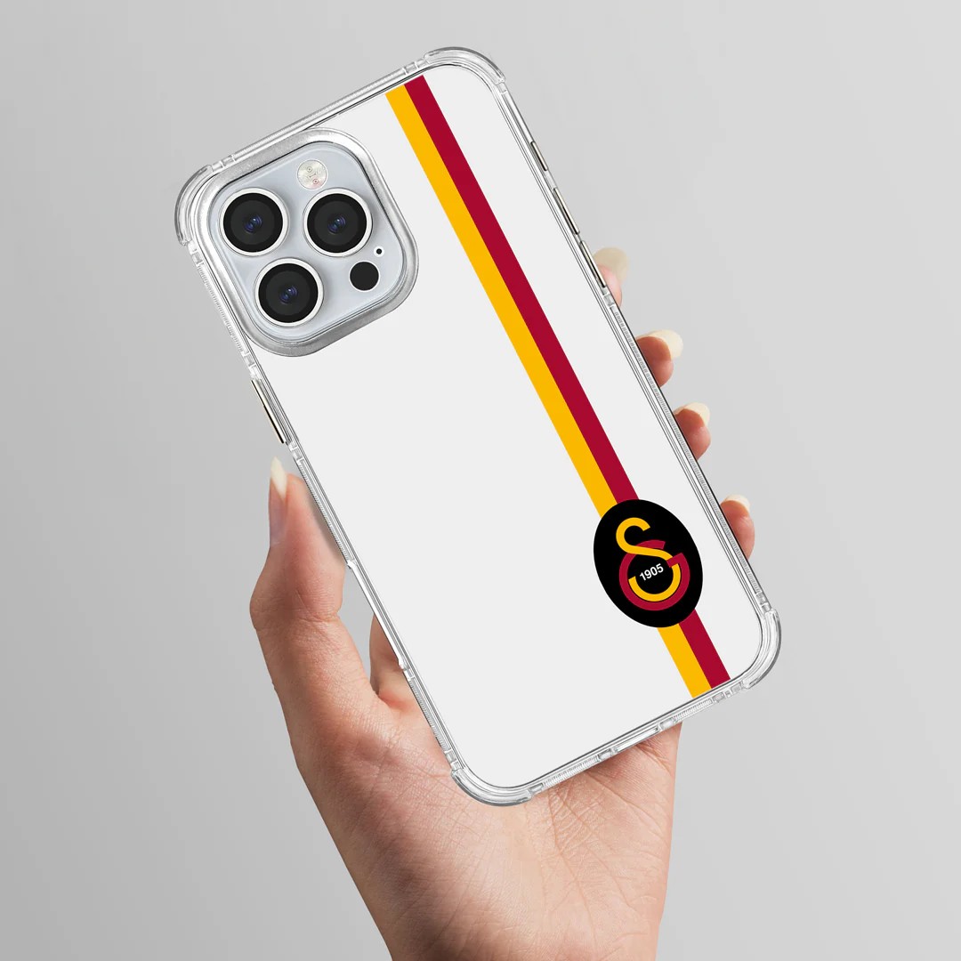 Galatasaray Parçalı Detay Siyah Arma Şeffaf Telefon Kılıfı