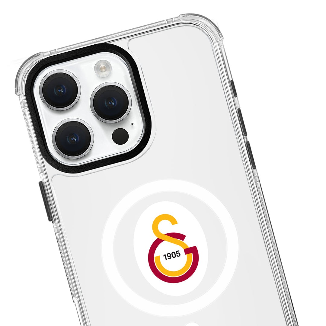 Galatasaray Magsafe Parçalı Logo Şeffaf Telefon Kılıfı