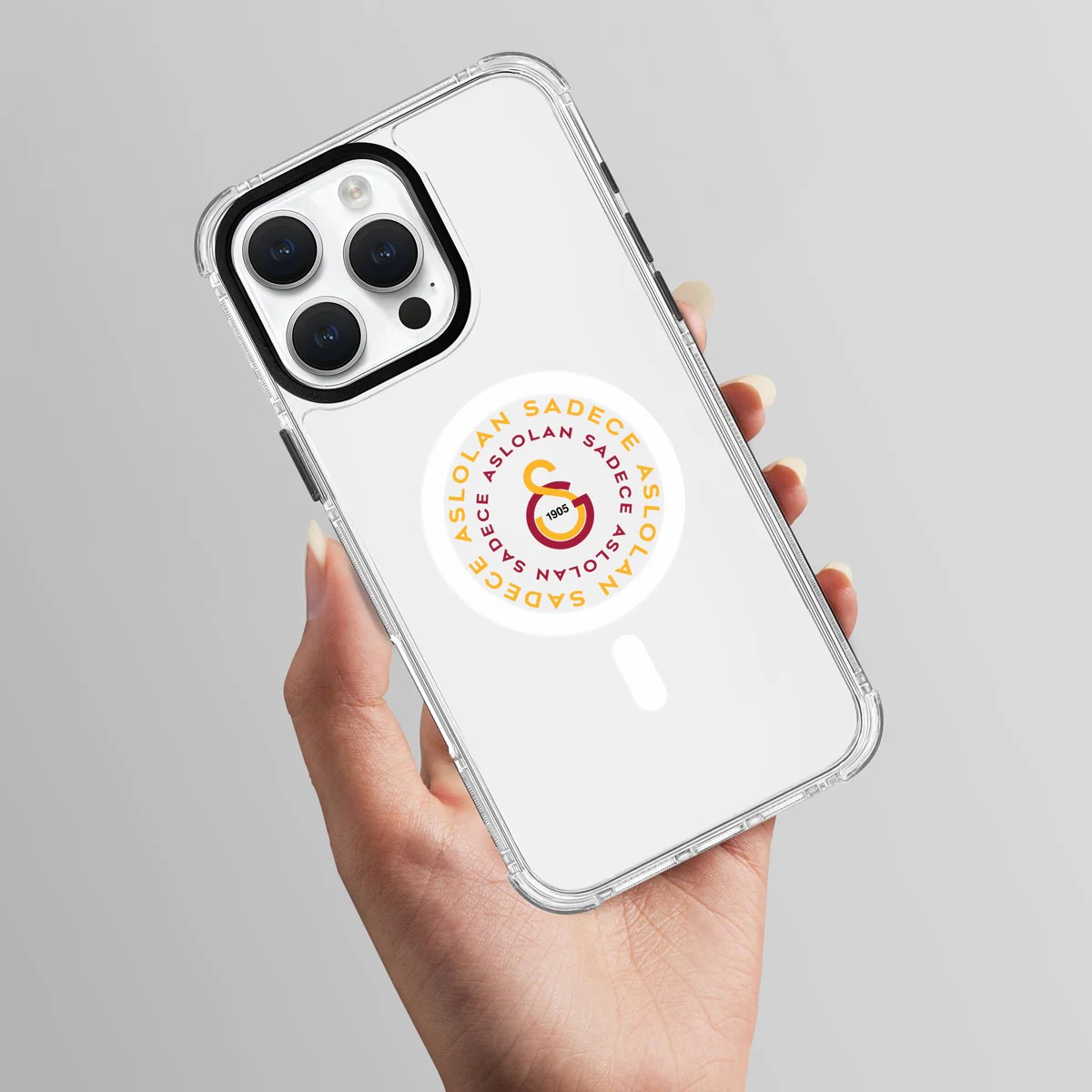 Galatasaray Magsafe Aslolan Şeffaf Telefon Kılıfı