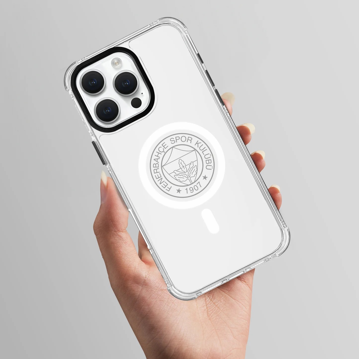 Fenerbahçe Magsafe Monochrome Logo Şeffaf Telefon Kılıfı