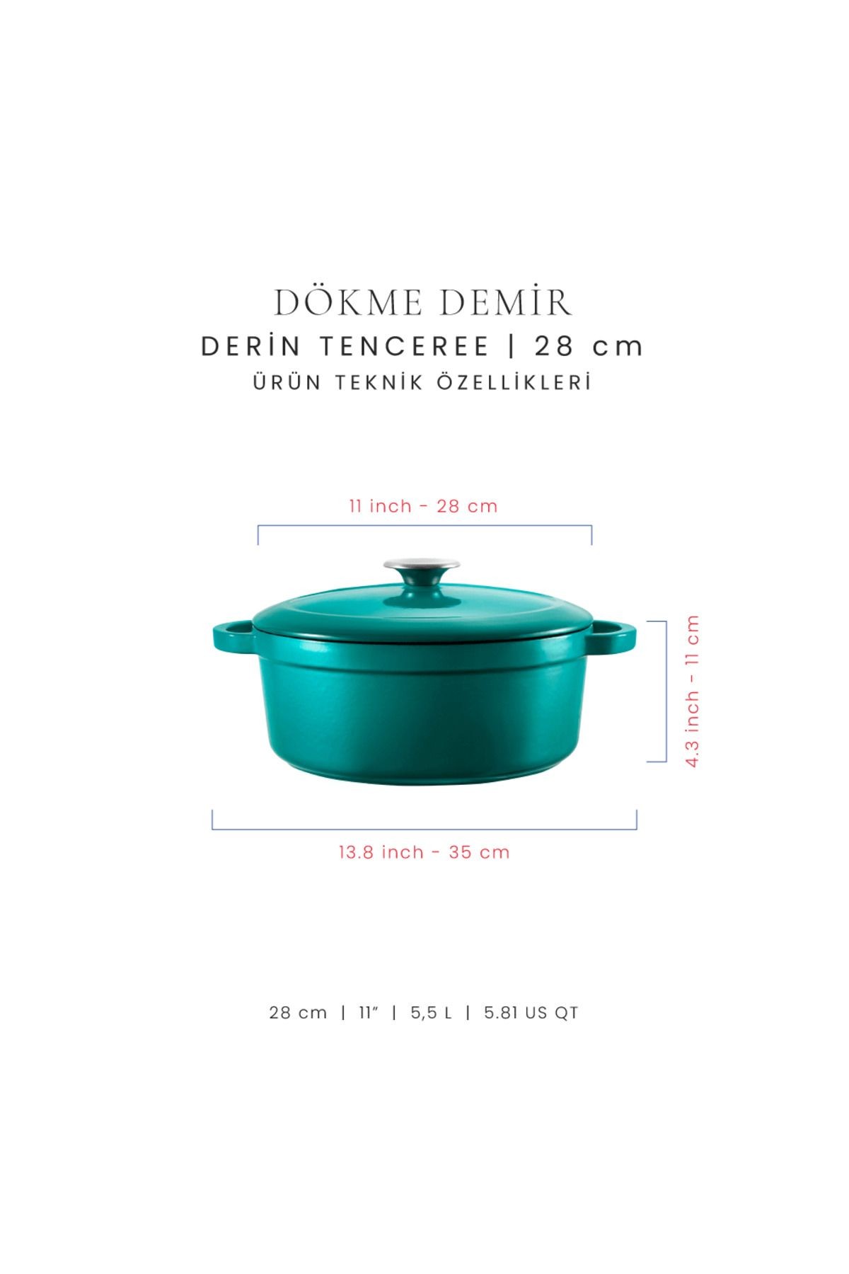 Voeux Profond Döküm Derin Tencere 28Cm