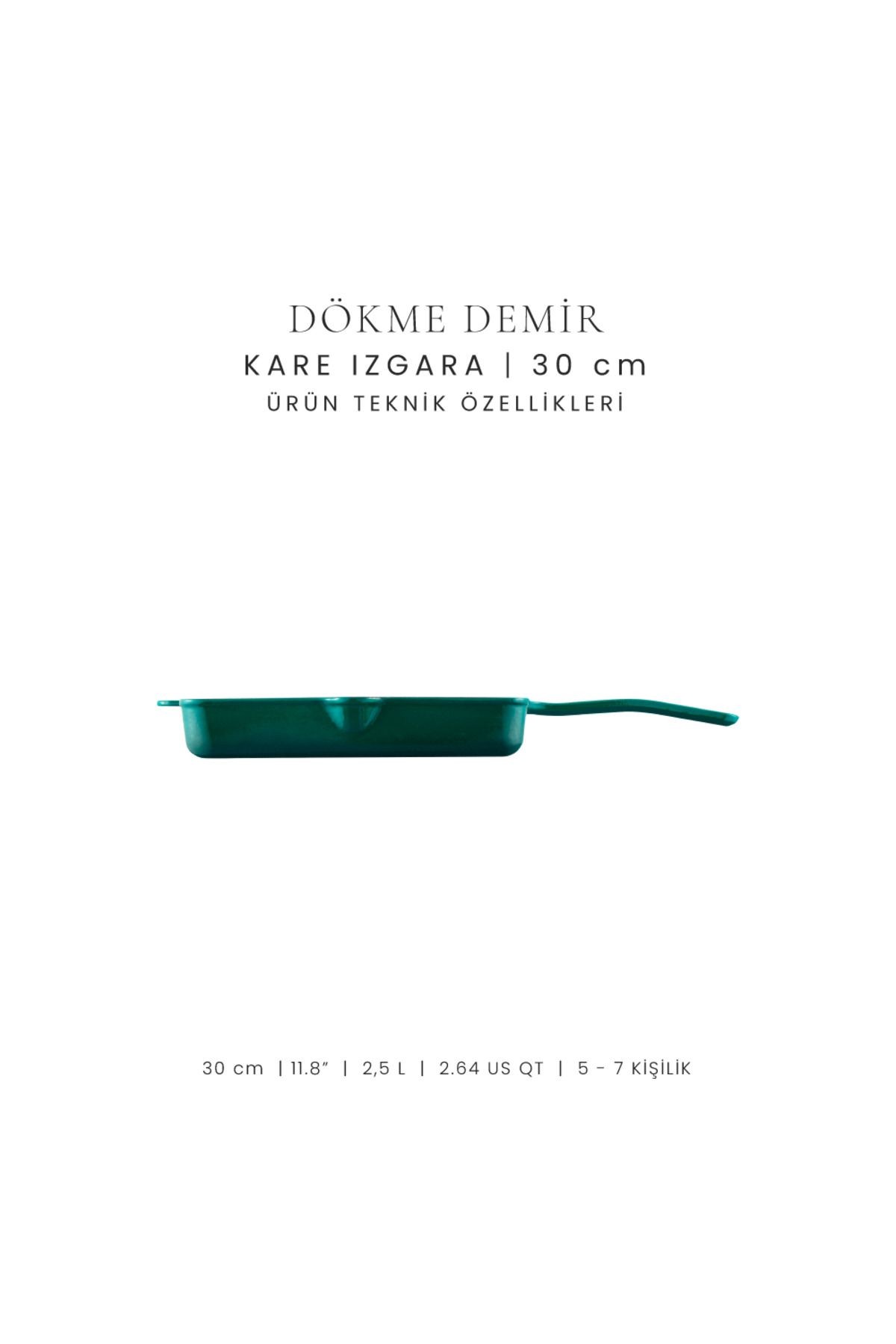 Voeux Profond Döküm Kare Izgara Tava 30Cm