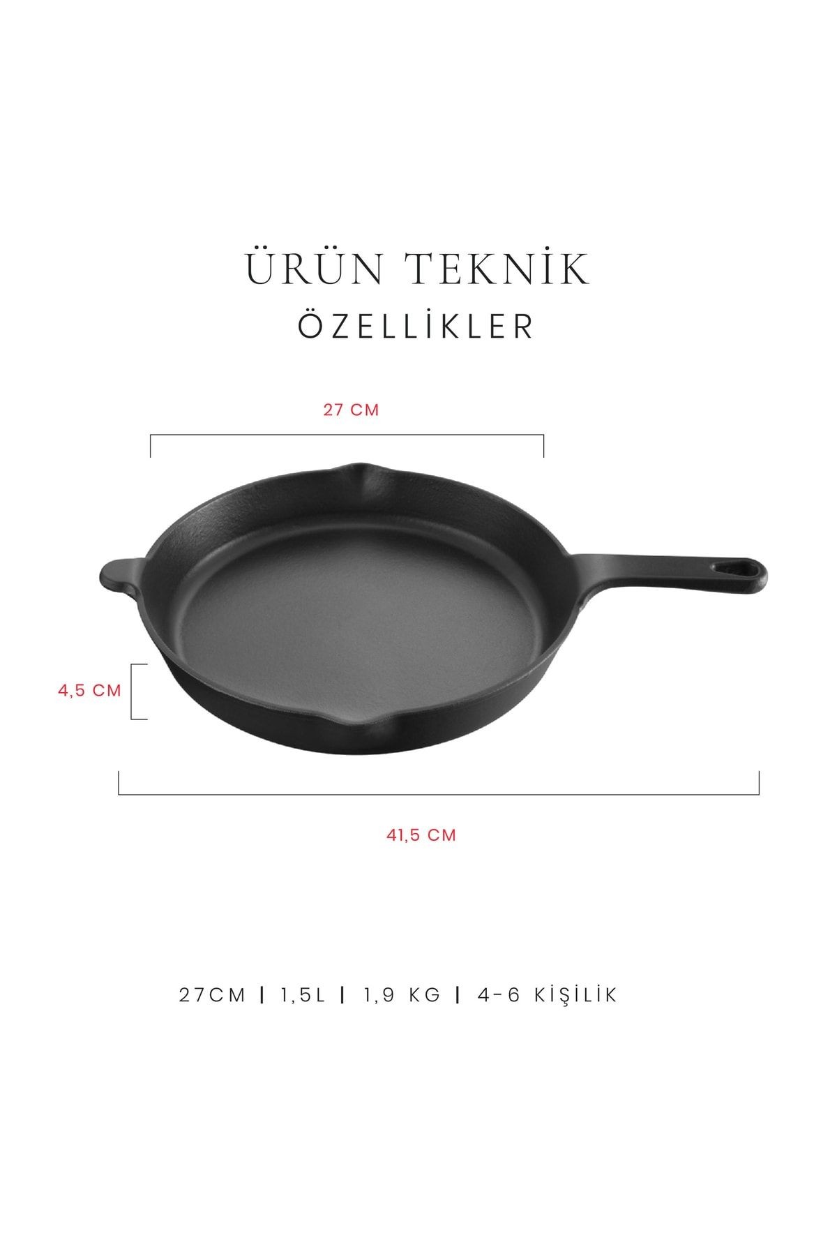 Voeux Elegance Döküm Düz Tava 27Cm
