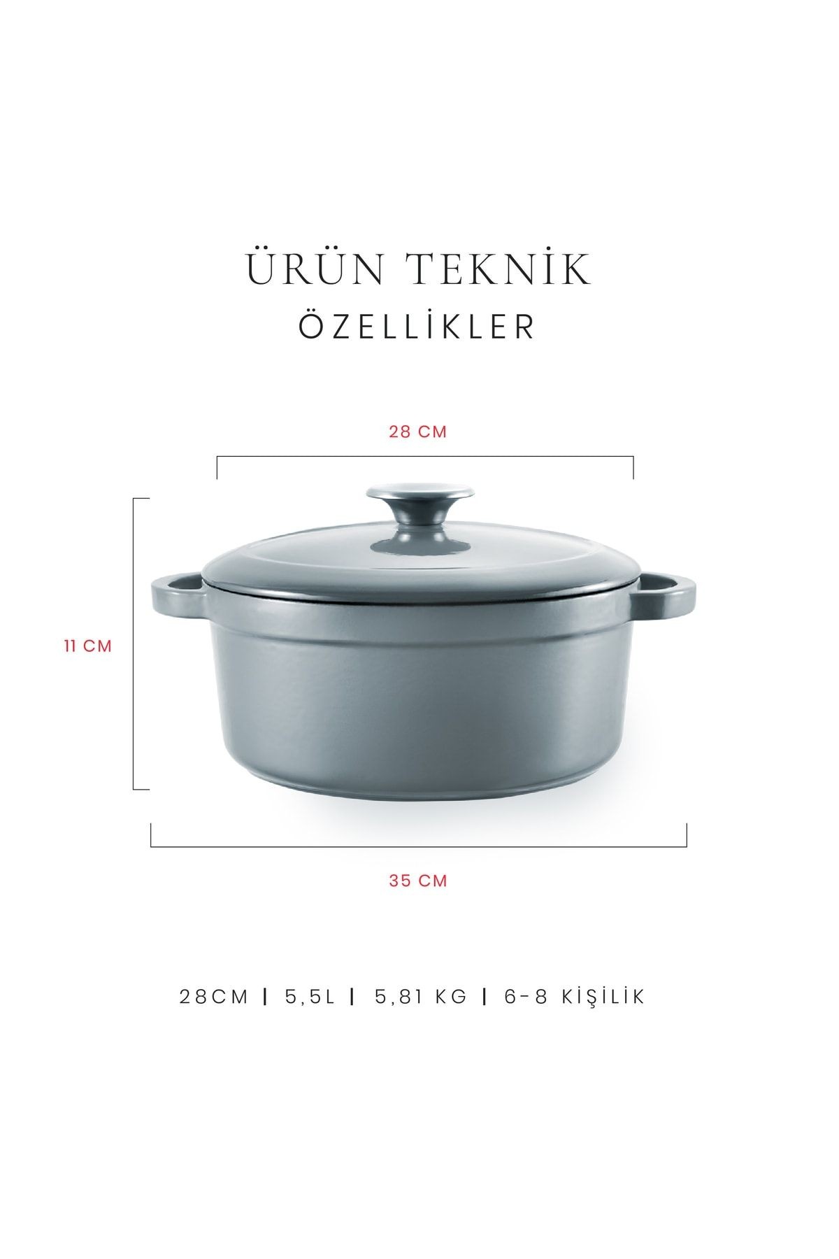 Voeux Gracieuse Döküm Derin Tencere 28Cm