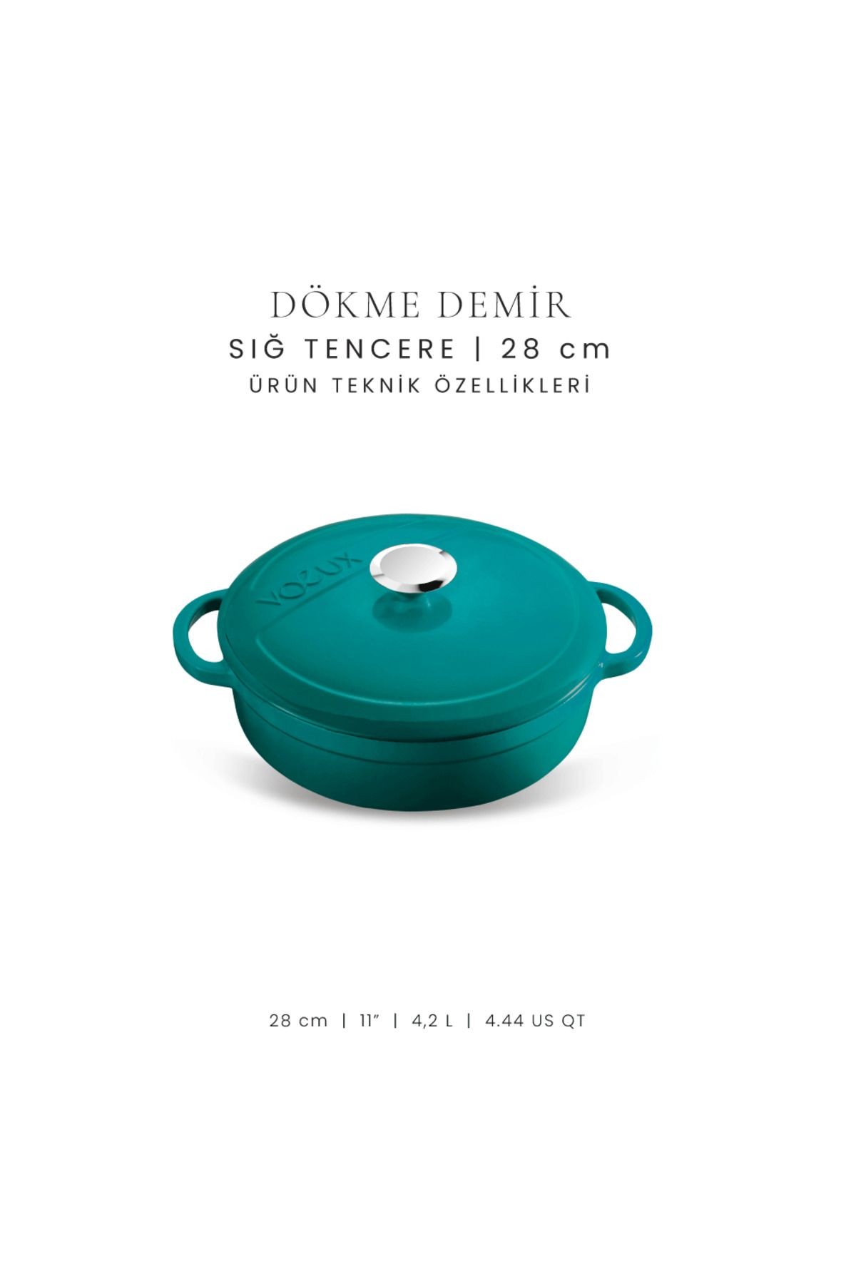 Voeux Profond Döküm Sığ Tencere 28Cm