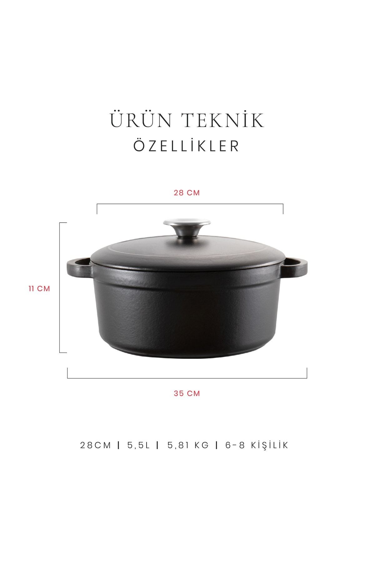 Voeux Elegance Döküm Derin Tencere 28Cm