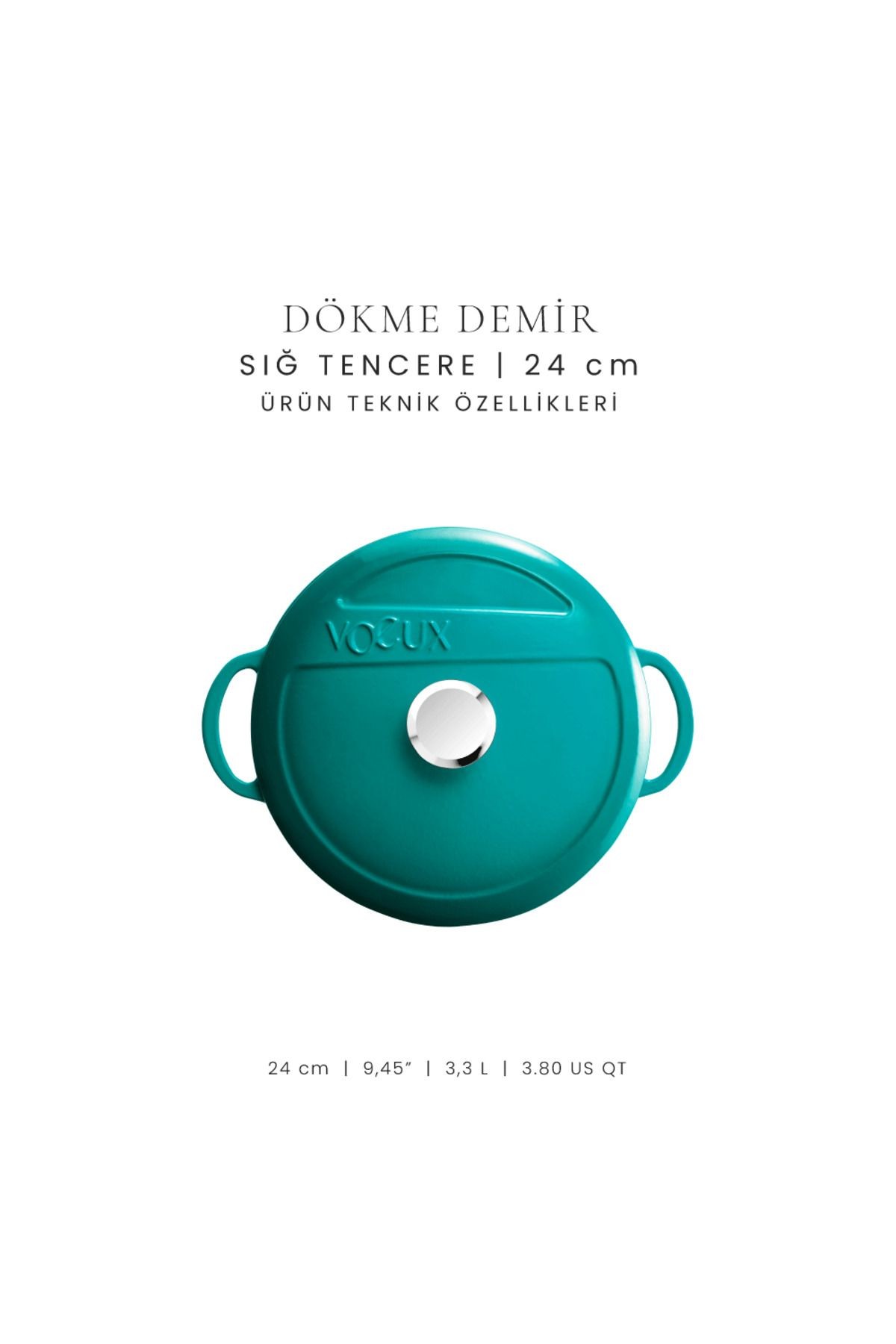 Voeux Profond Döküm Sığ Tencere 24Cm