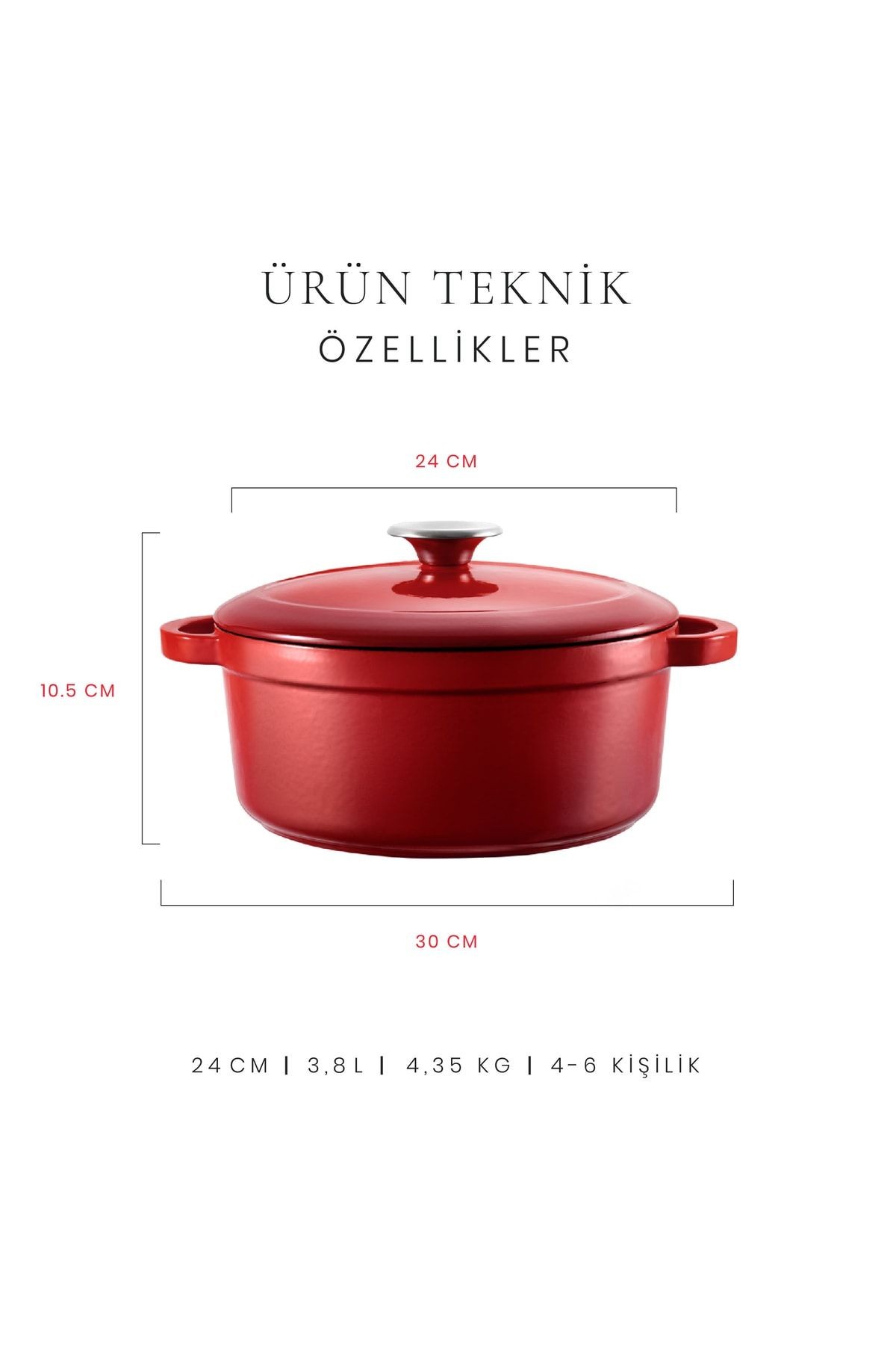 Voeux L’Amour Döküm Derin Tencere 24Cm