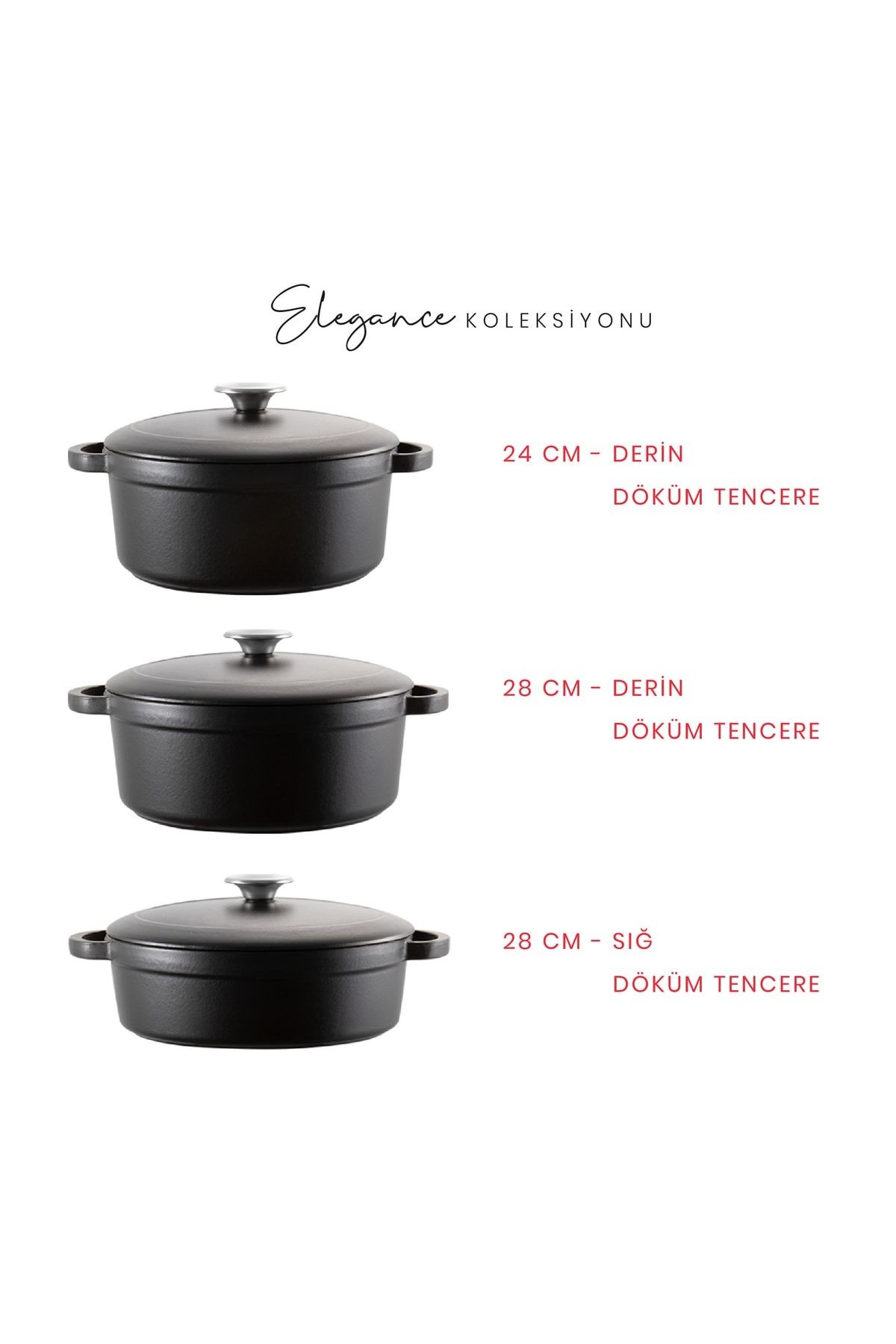 Voeux Elegance Döküm Derin Tencere 28Cm