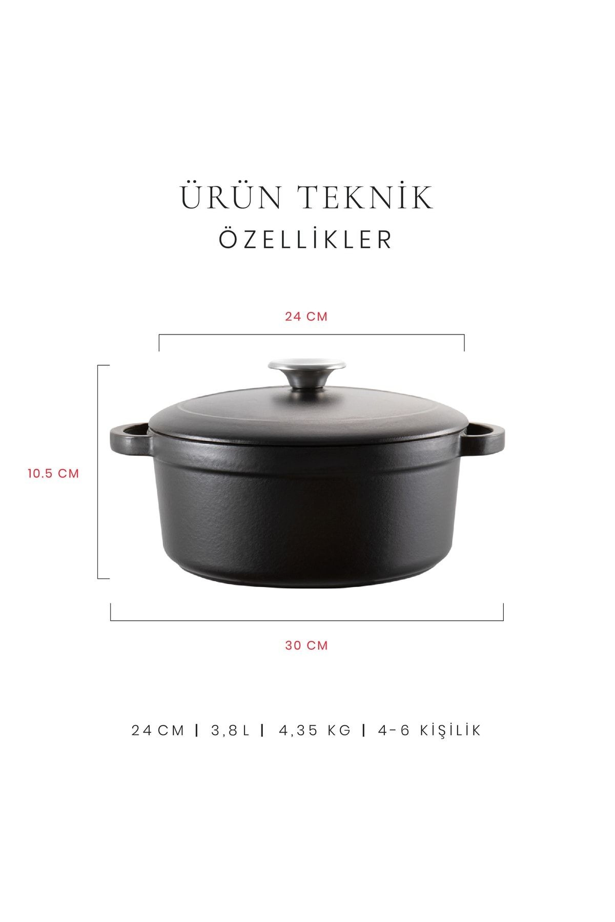Voeux Elegance Döküm Derin Tencere 24Cm