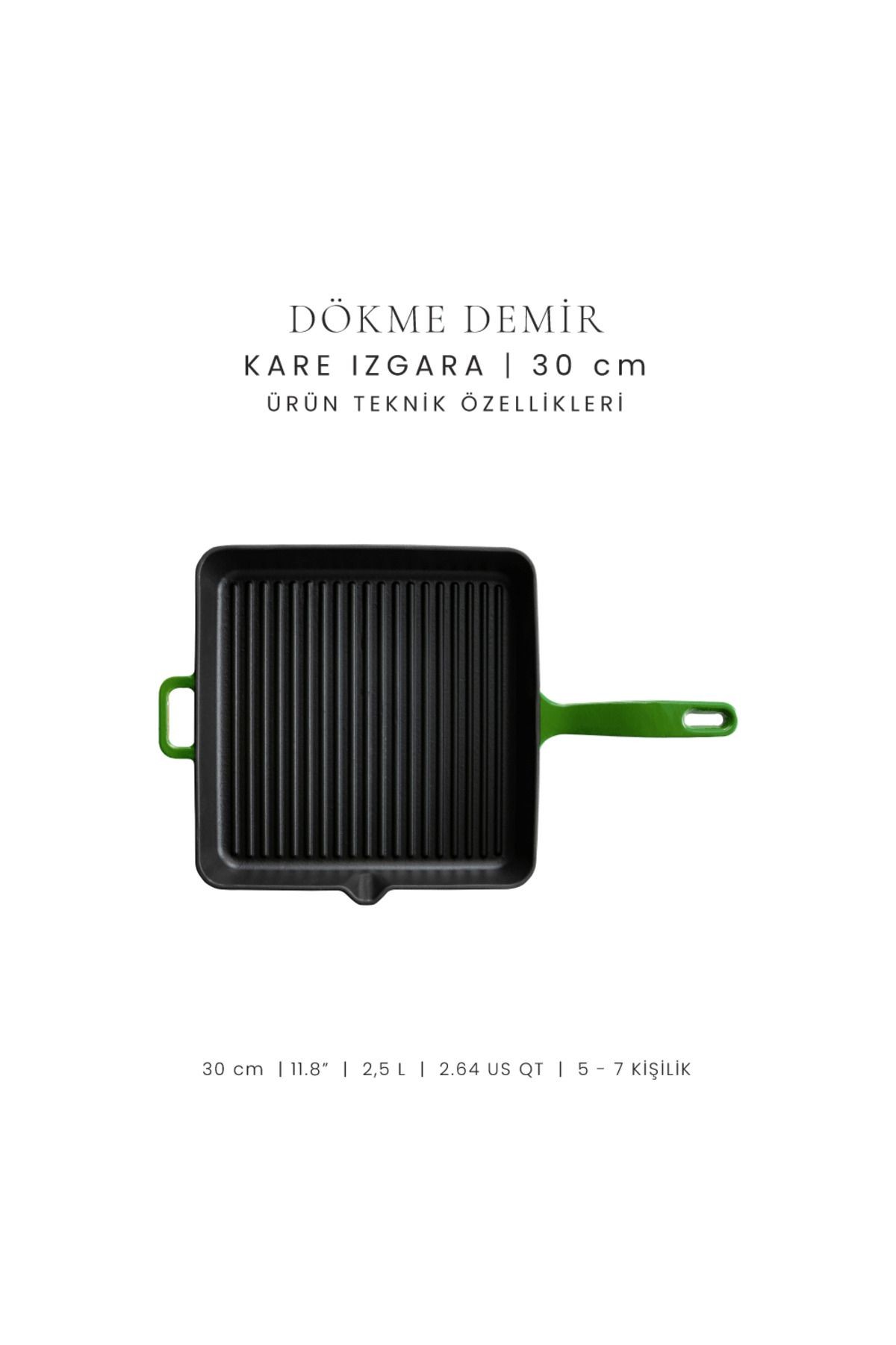 Voeux Forêt Döküm Kare Izgara Tava 30Cm