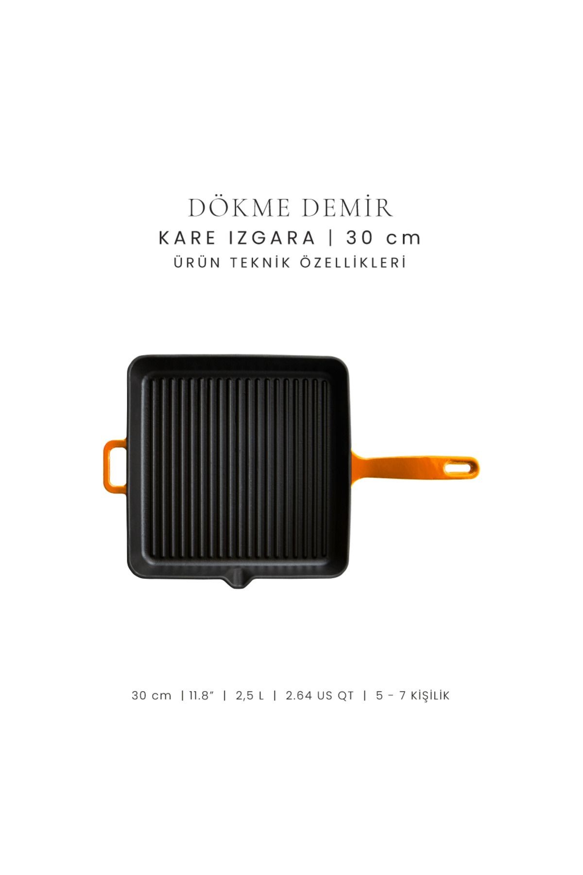 Voeux Amusant Döküm Kare Izgara Tava 30Cm
