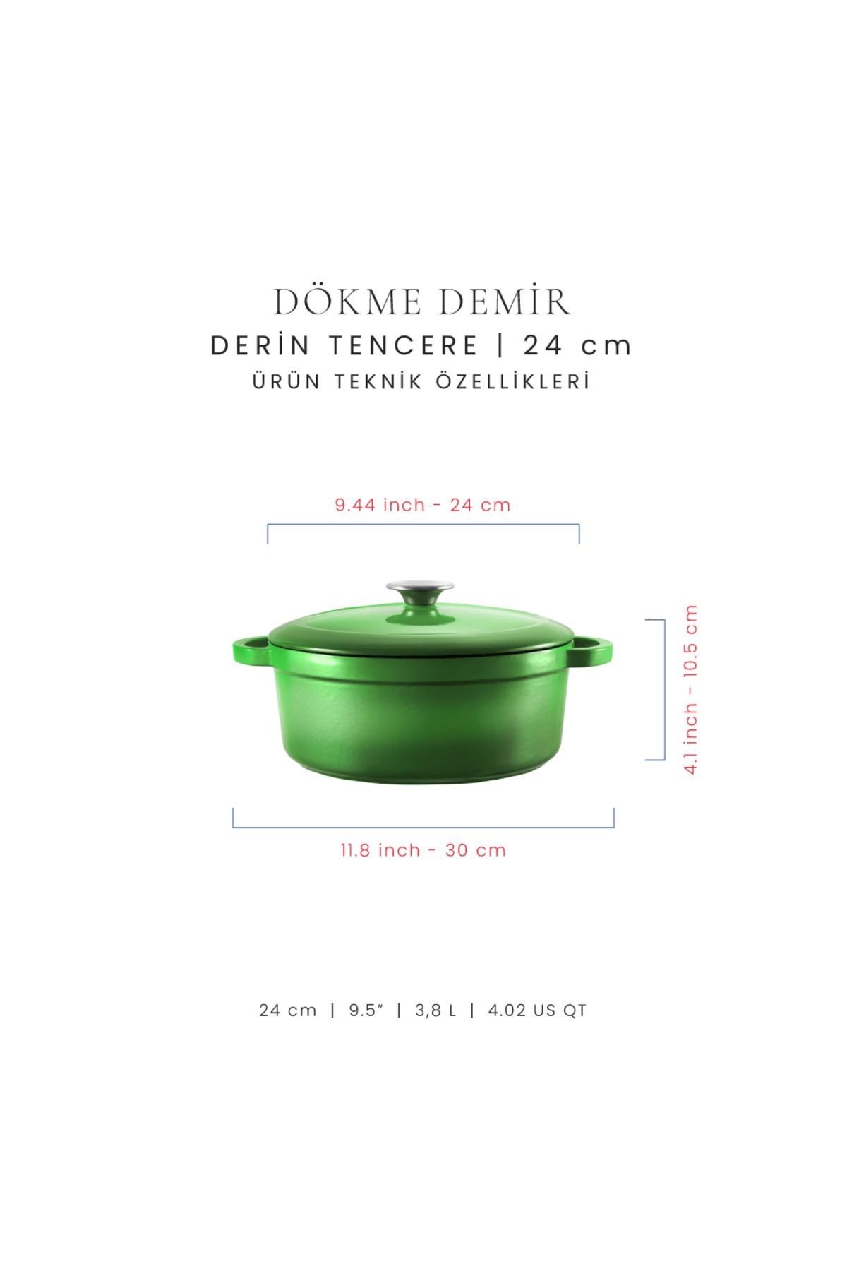 Voeux Forêt Döküm Derin Tencere 24Cm
