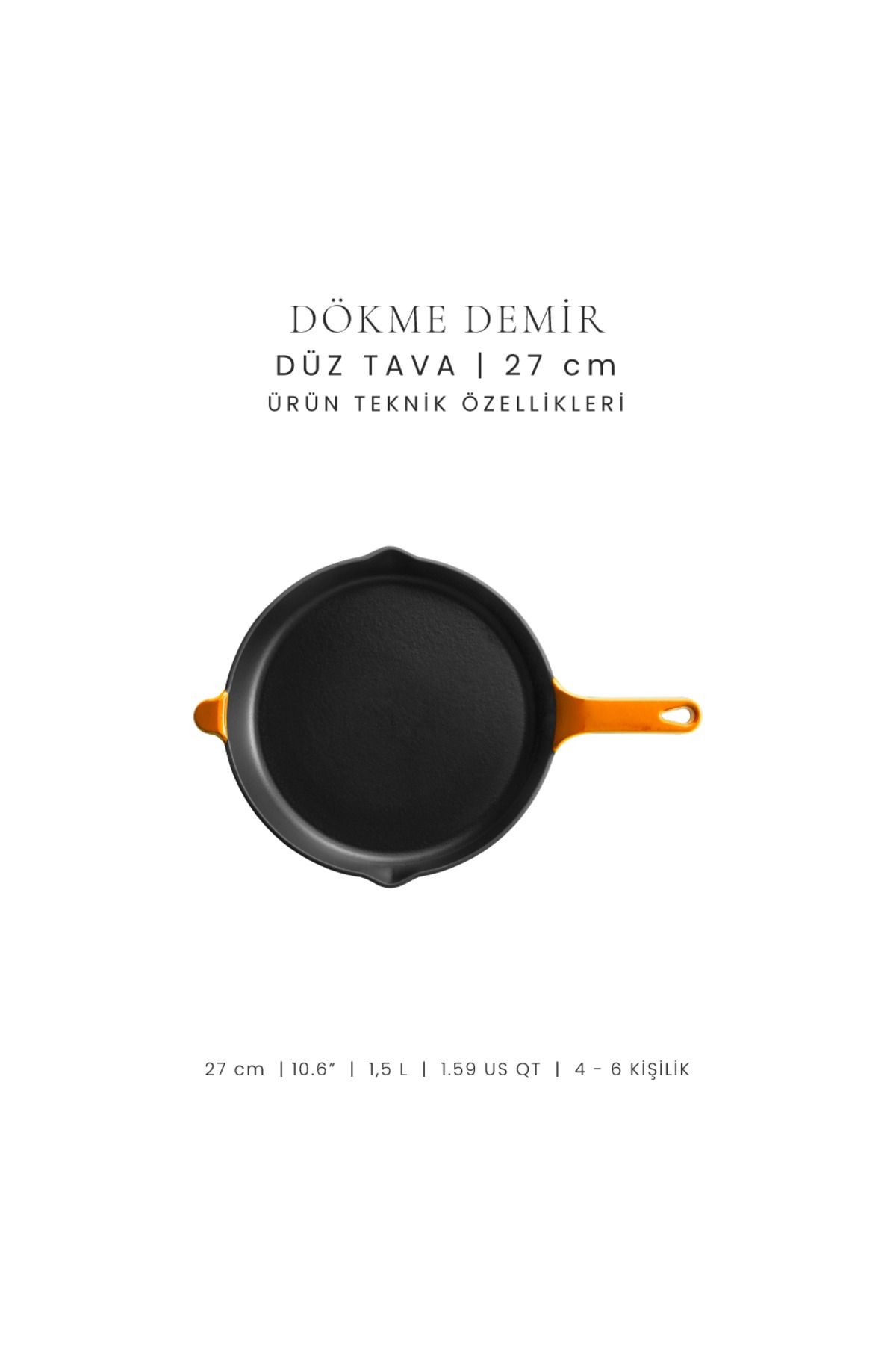 Voeux Amusant Döküm Düz Tava 27Cm