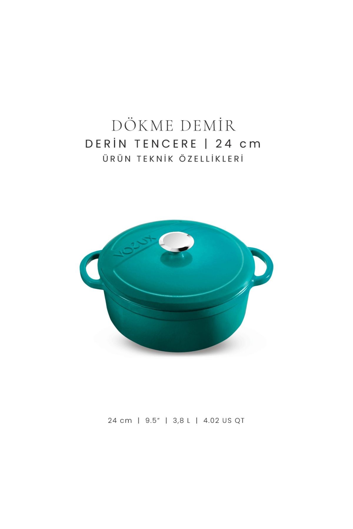 Voeux Profond Döküm Derin Tencere 24Cm