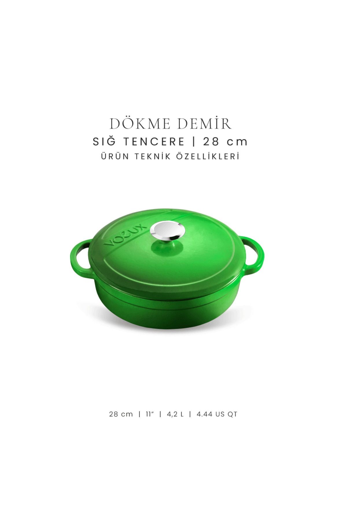 Voeux Forêt Döküm Sığ Tencere 28Cm
