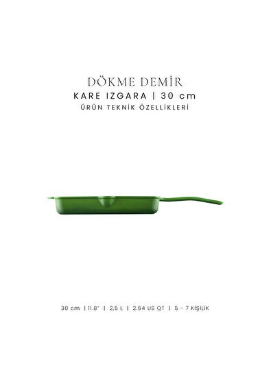 Voeux Forêt Döküm Kare Izgara Tava 30Cm