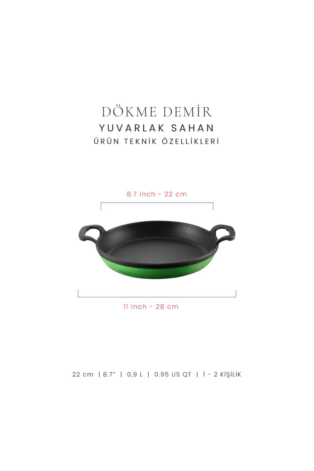 Voeux Forêt Döküm Yuvarlak Sahan ve Nihale 22Cm
